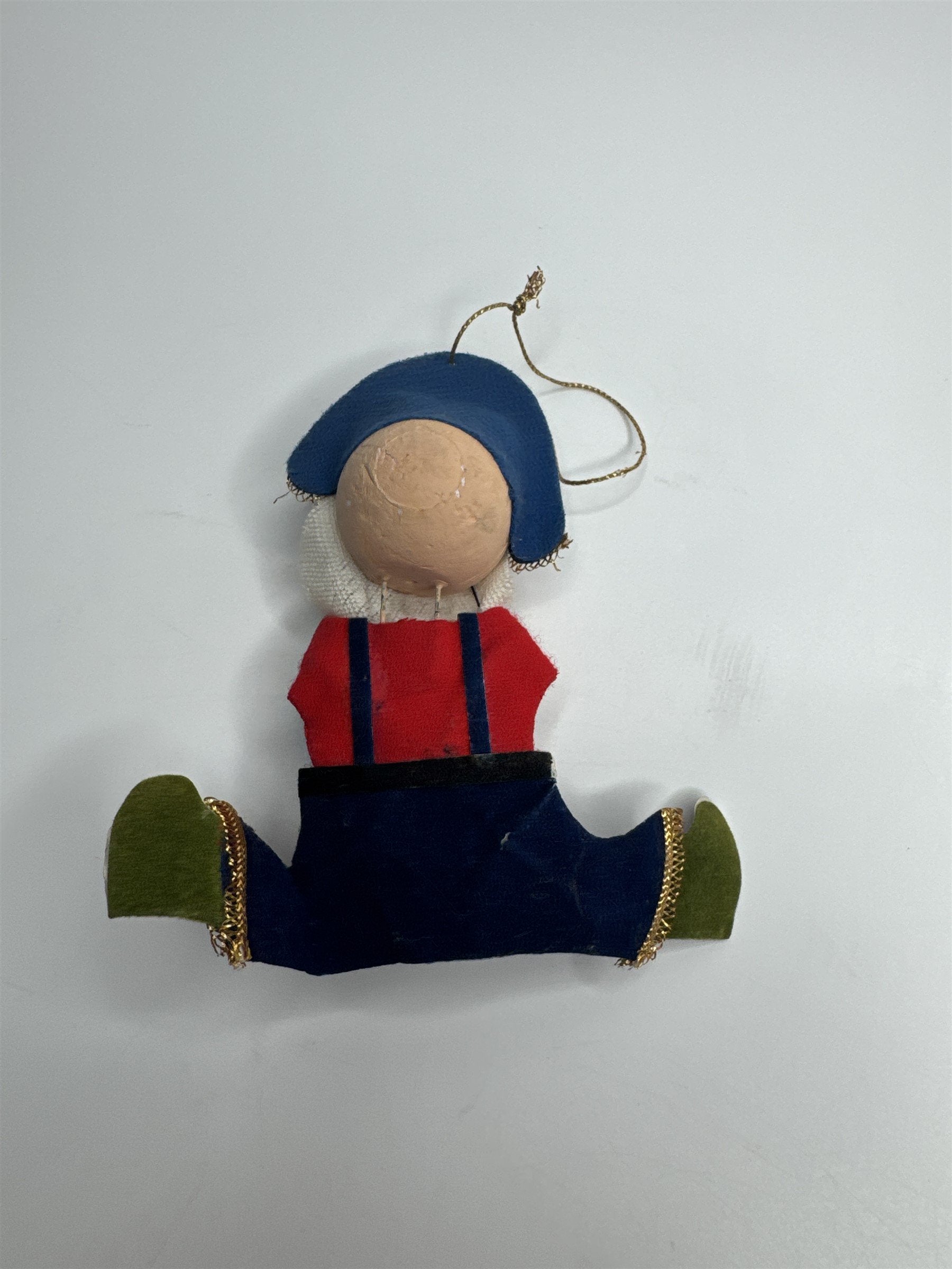 Vintage Holiday Christmas Pirate Paper Felt Unique Retro Ornament JAPAN