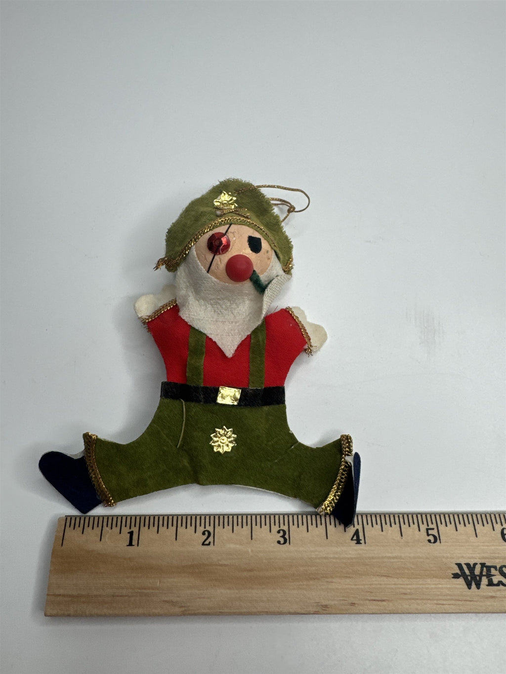 Vintage Holiday Christmas Pirate Paper Felt Unique Retro Ornament JAPAN