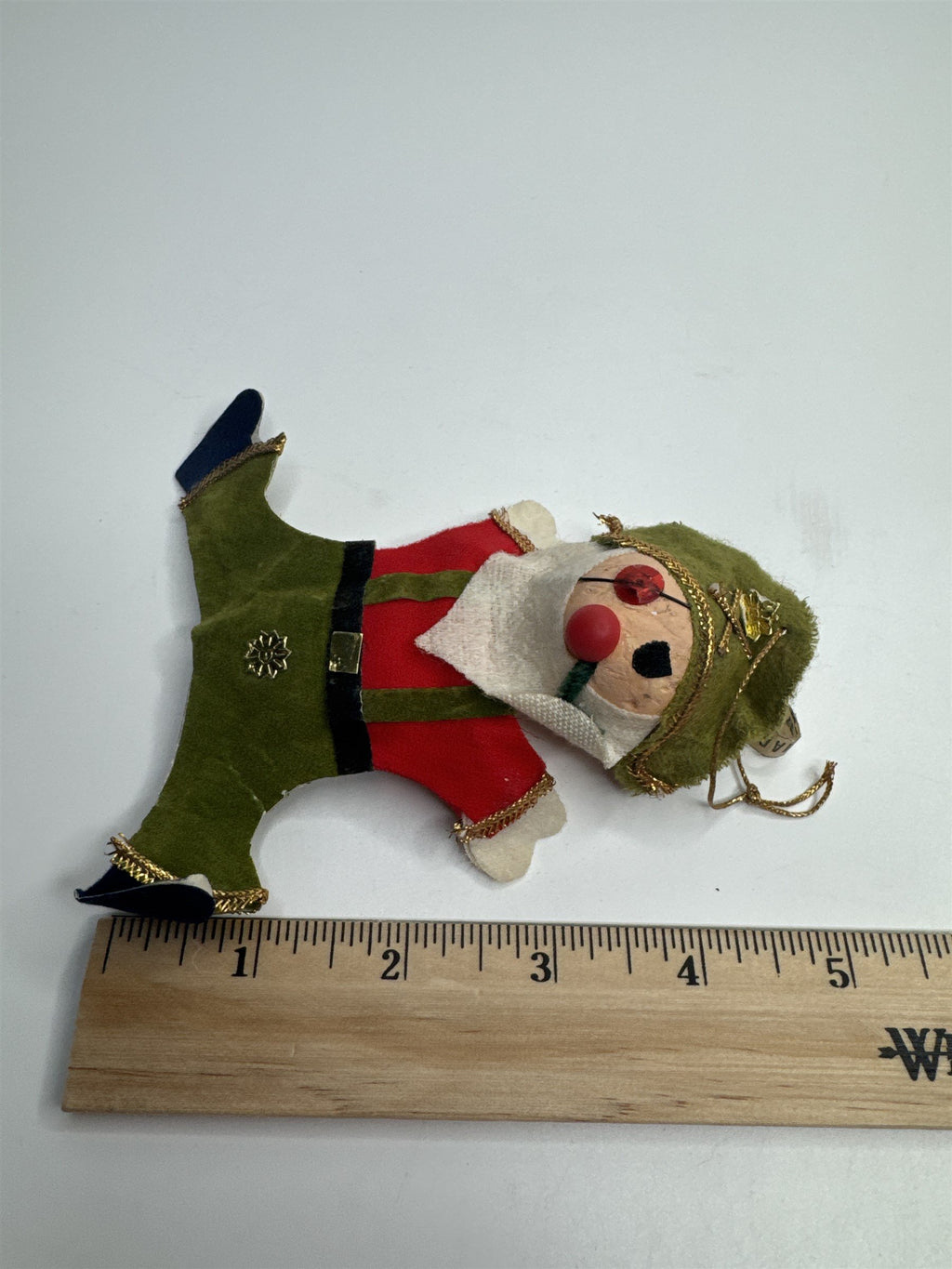 Vintage Holiday Christmas Pirate Paper Felt Unique Retro Ornament JAPAN