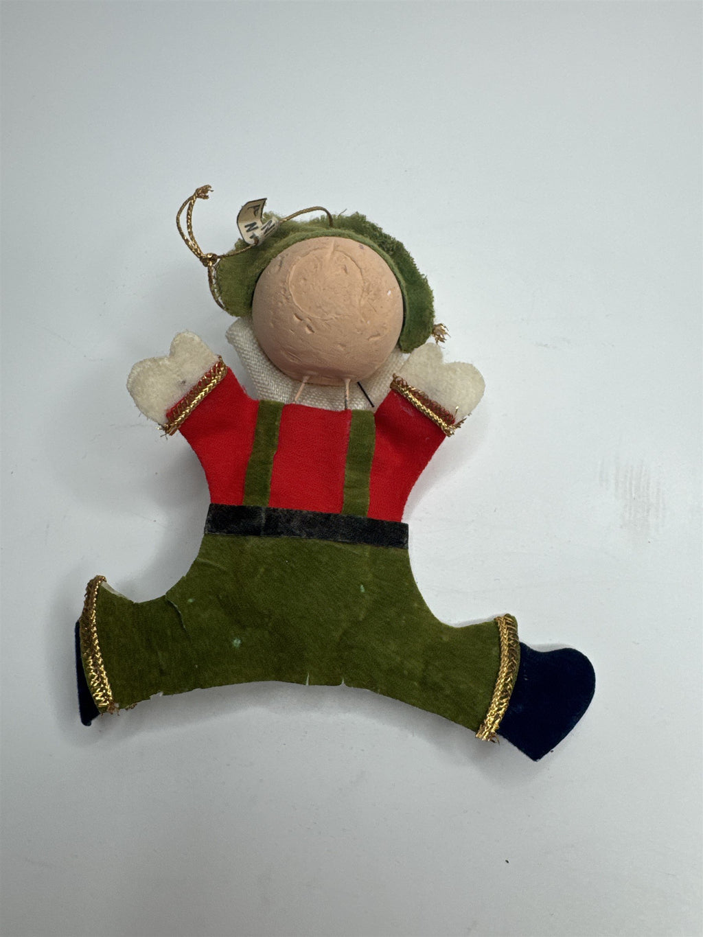 Vintage Holiday Christmas Pirate Paper Felt Unique Retro Ornament JAPAN
