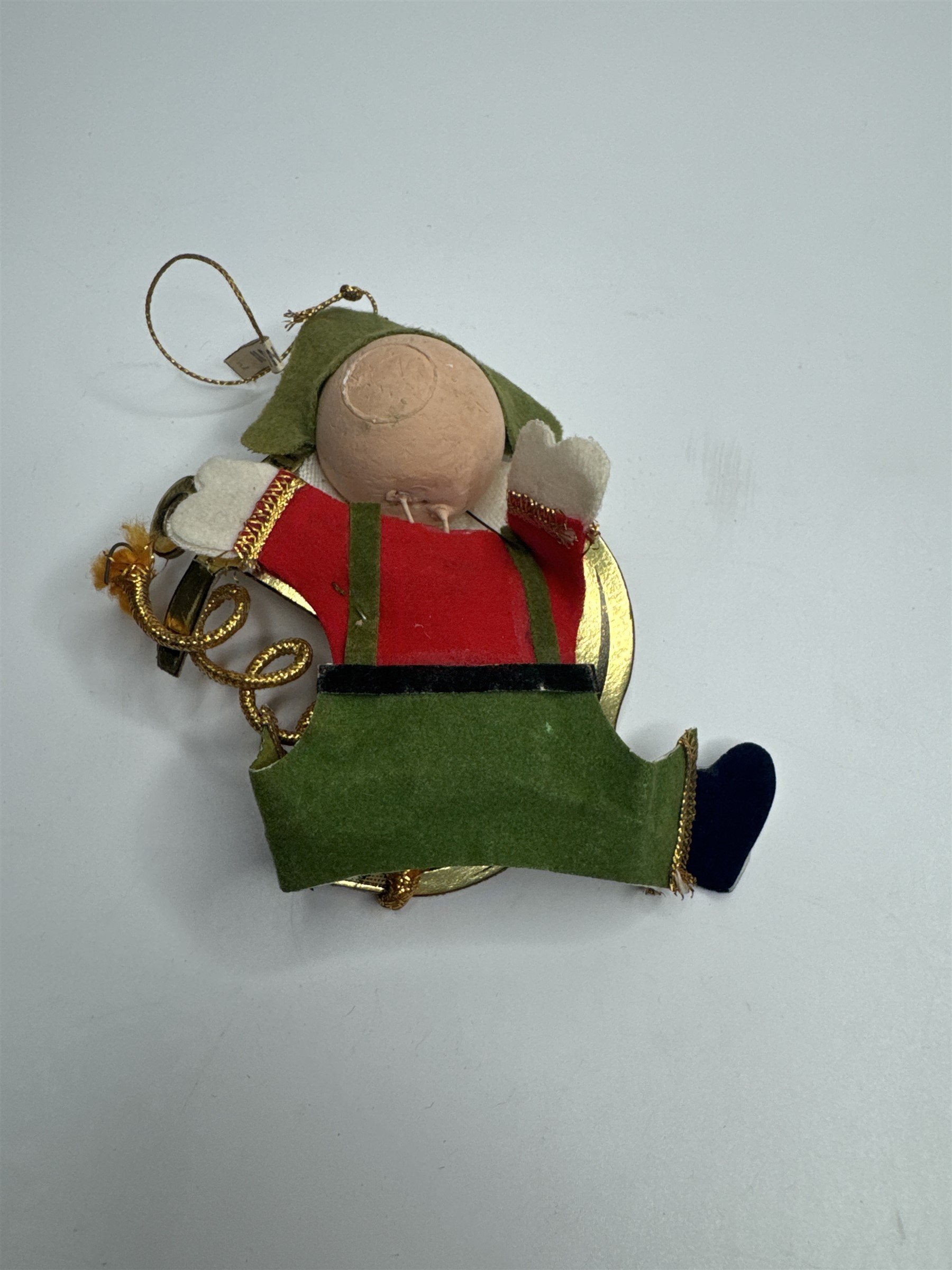 Vintage Holiday Christmas Pirate Anchor Paper Felt Unique Retro Ornament JAPAN