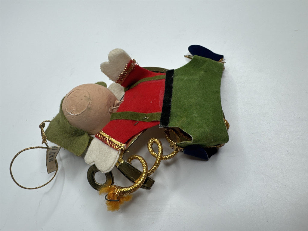 Vintage Holiday Christmas Pirate Anchor Paper Felt Unique Retro Ornament JAPAN
