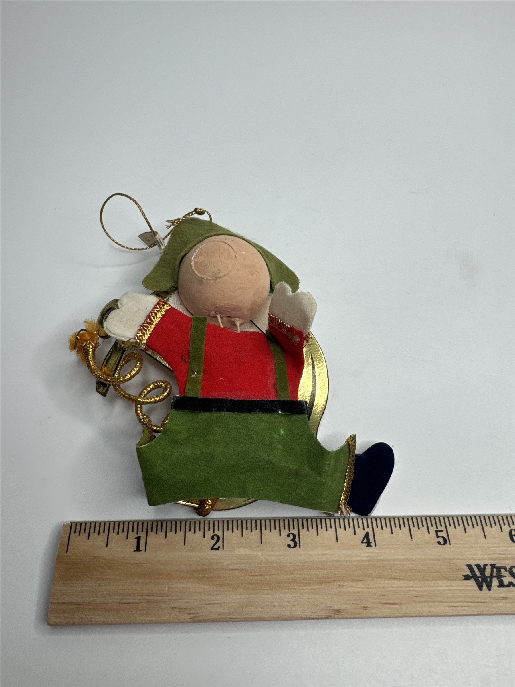 Vintage Holiday Christmas Pirate Anchor Paper Felt Unique Retro Ornament JAPAN