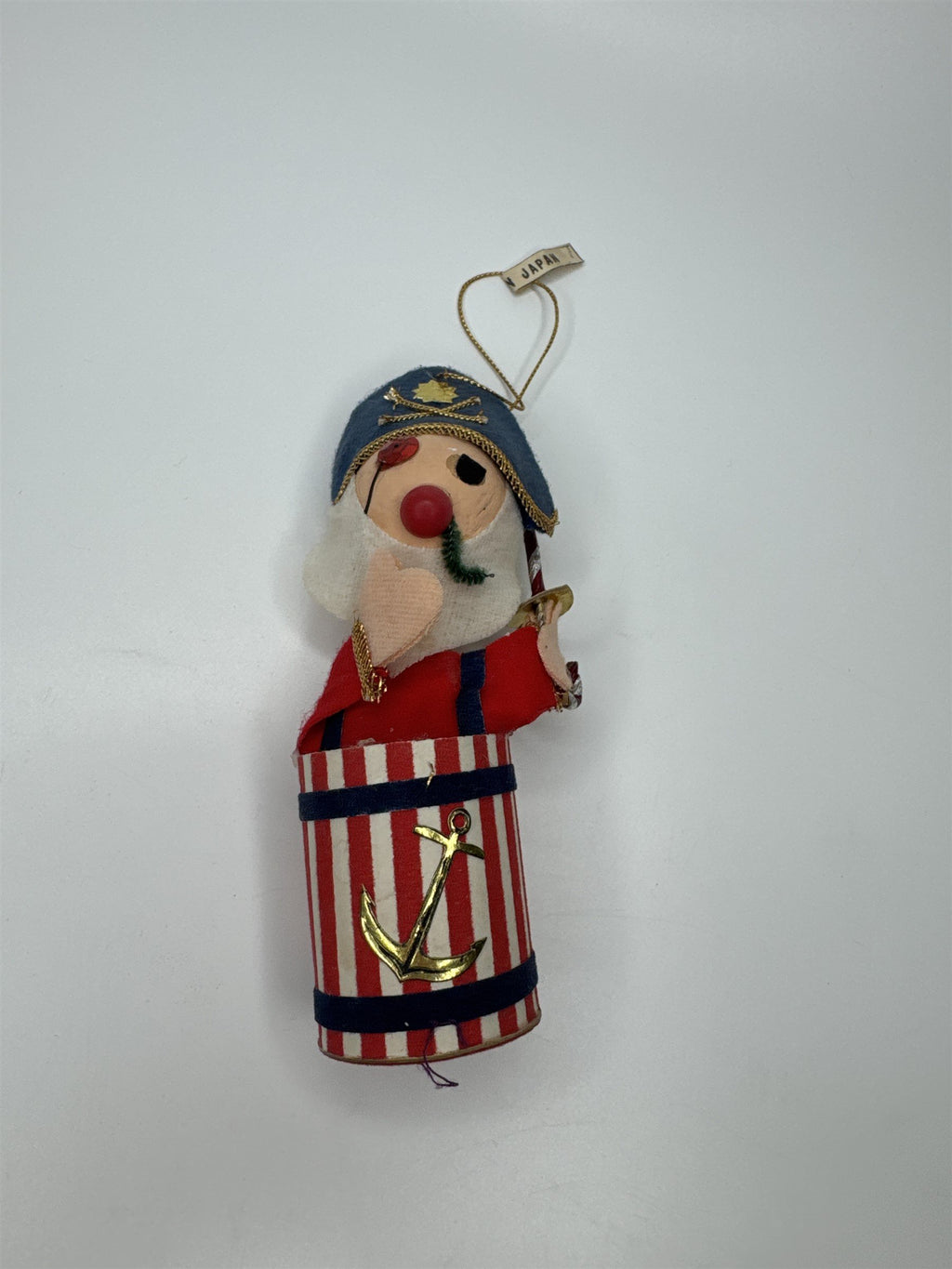 Vintage Holiday Christmas Pirate Paper Felt Unique Retro Ornament JAPAN American