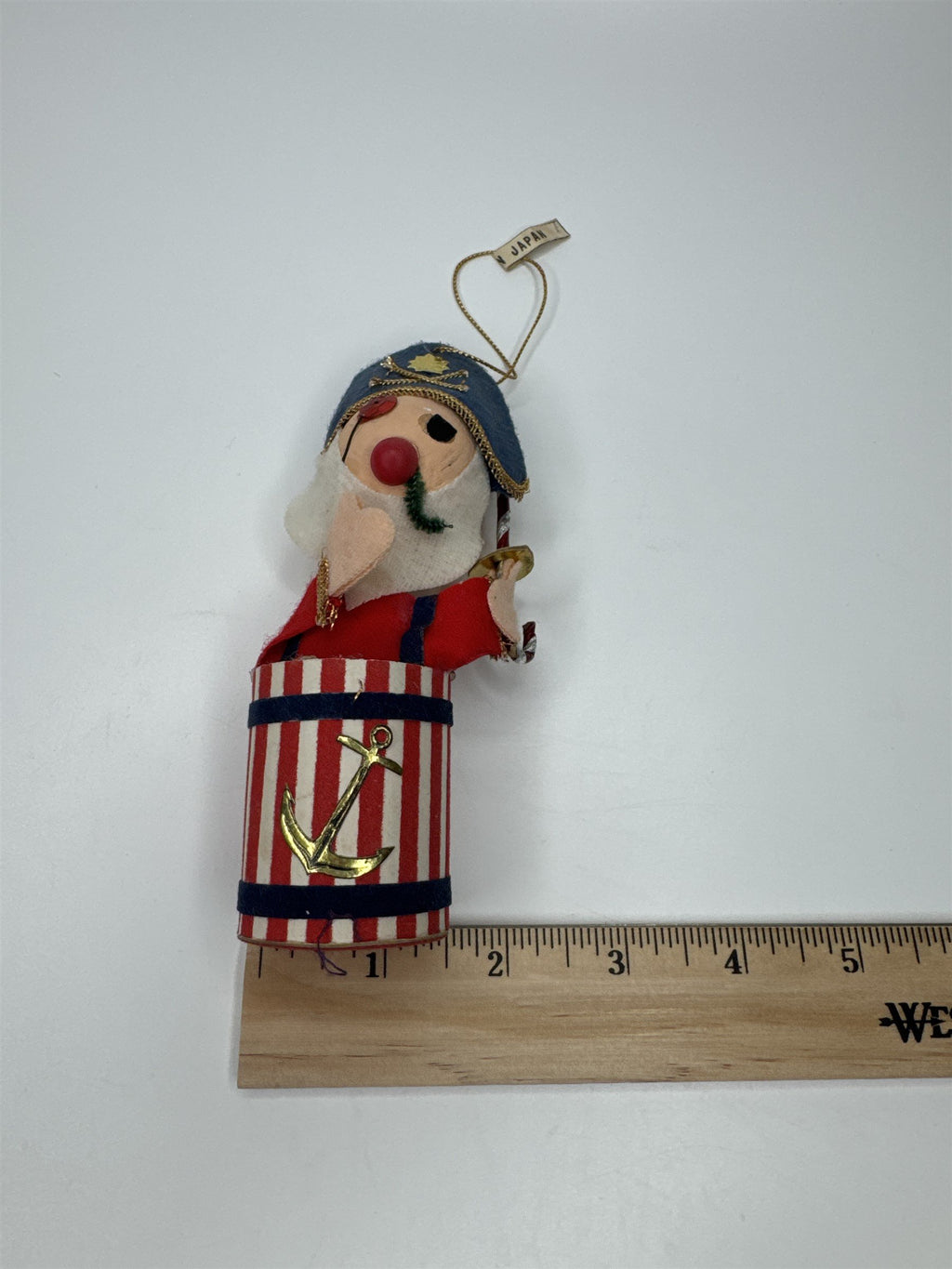 Vintage Holiday Christmas Pirate Paper Felt Unique Retro Ornament JAPAN American