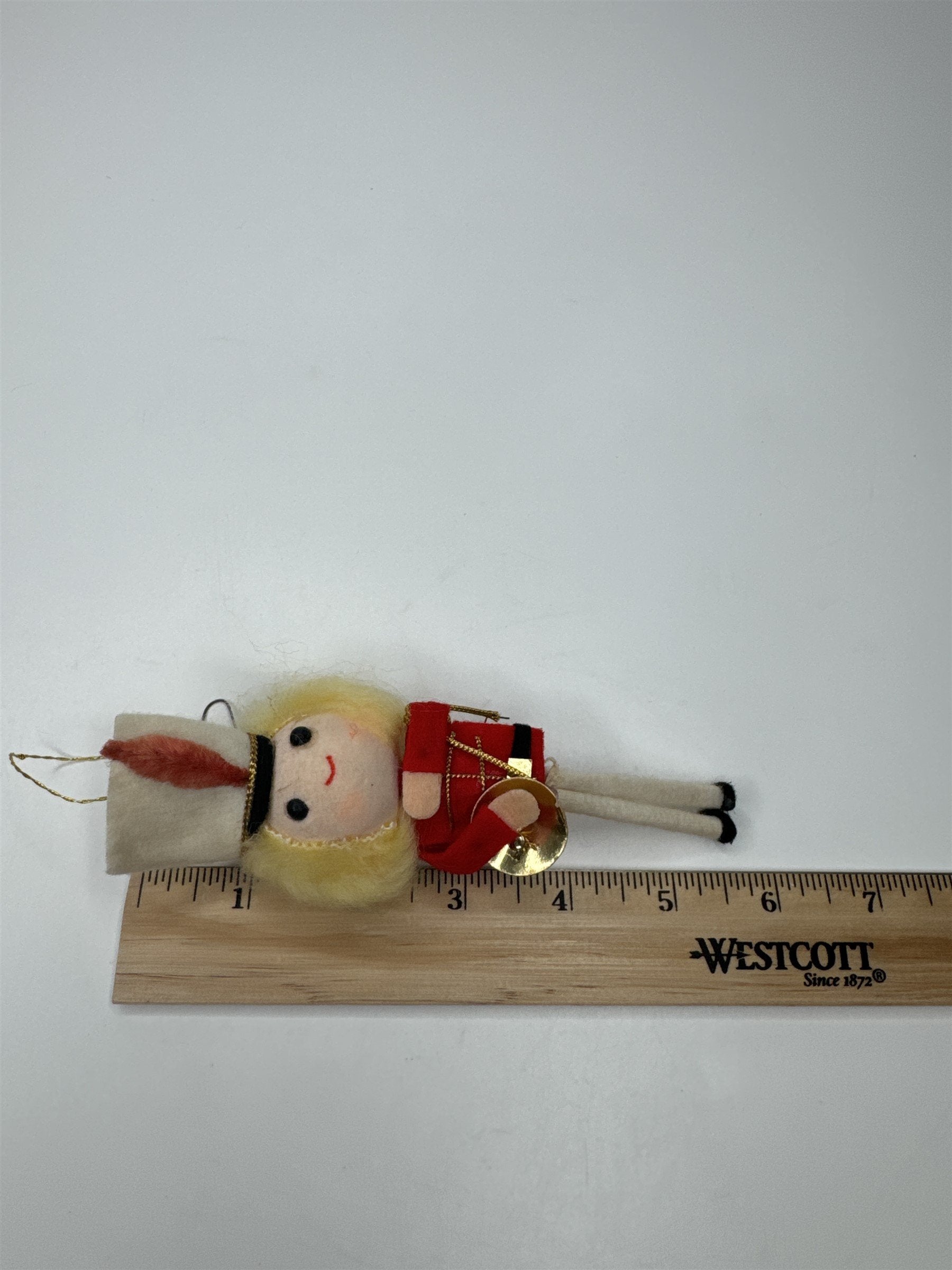 Vintage Holiday Christmas Paper Felt Unique Retro Ornament Drummer Player