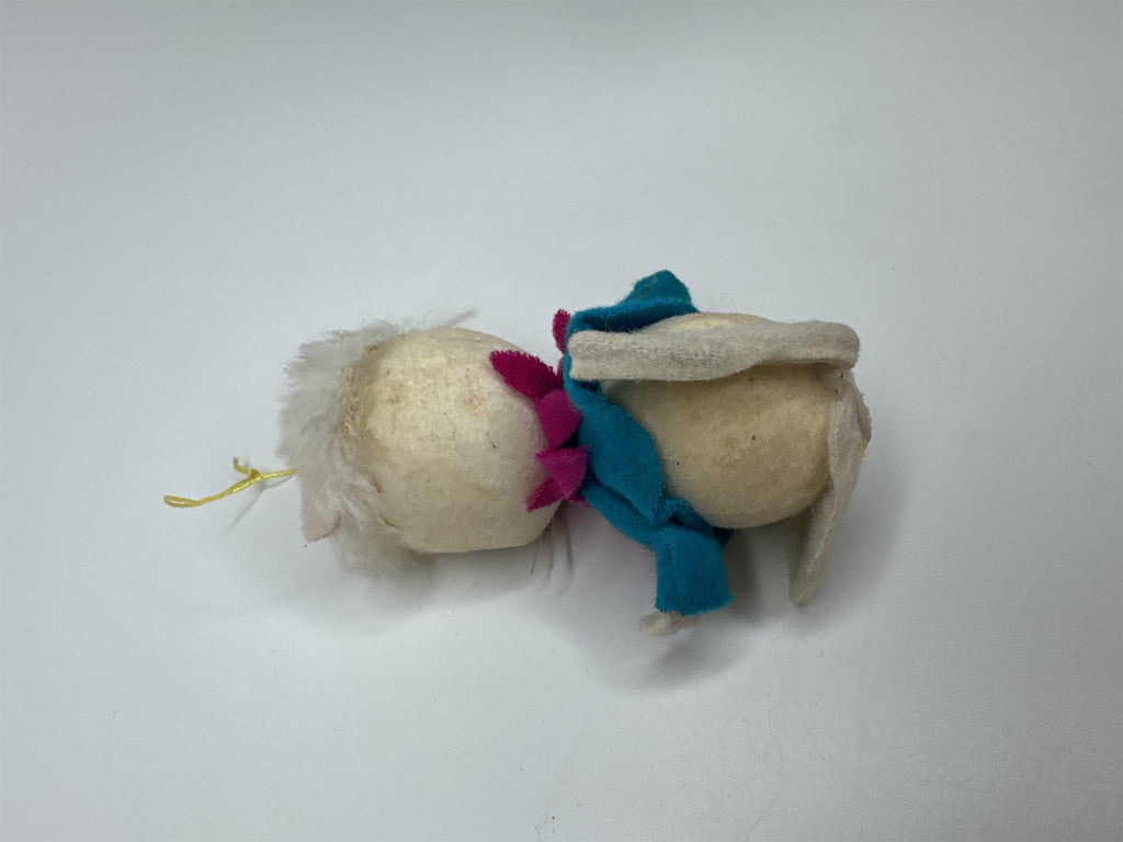Vintage Holiday Christmas Paper Felt Unique Retro Ornament Mouse Clothing JAPAN