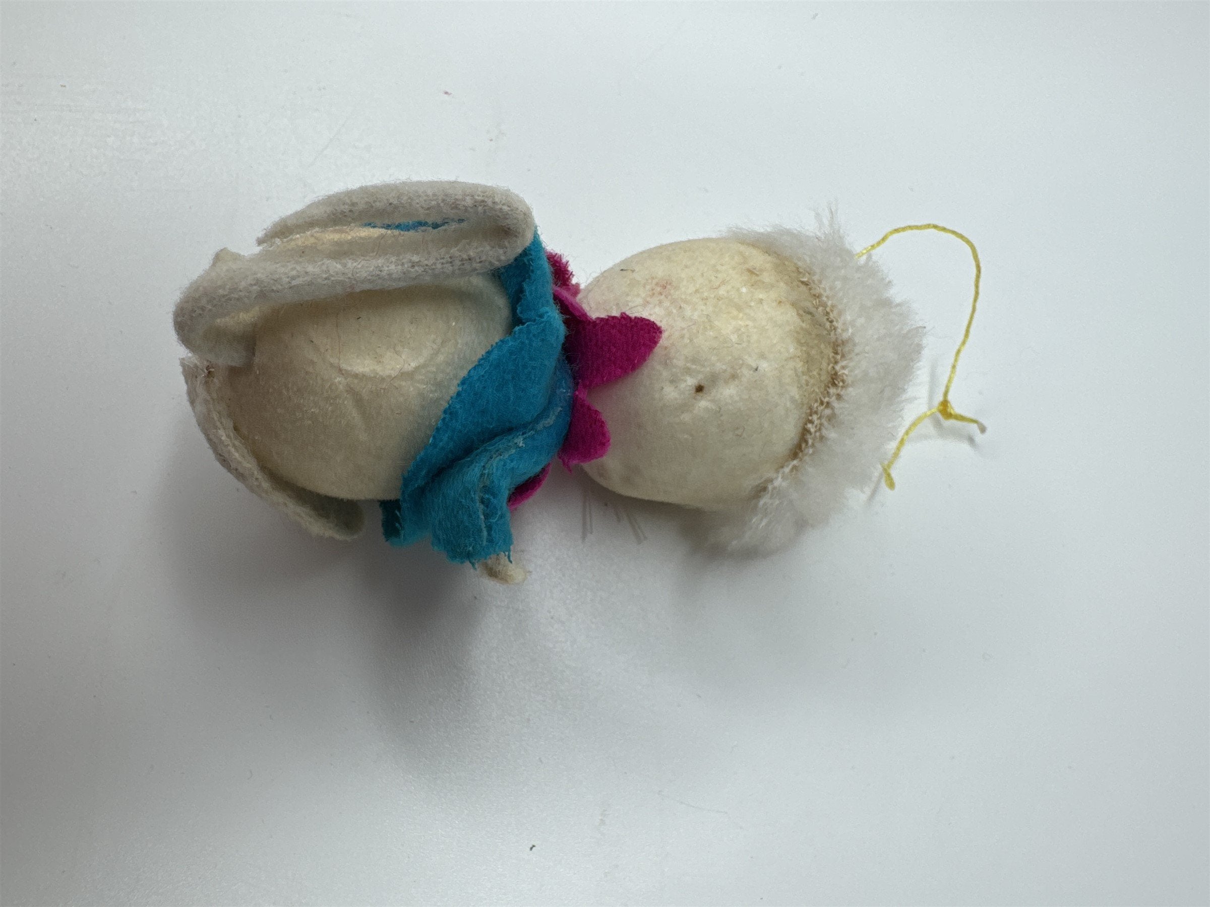 Vintage Holiday Christmas Paper Felt Unique Retro Ornament Mouse Clothing JAPAN