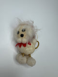 Vintage Holiday Christmas Paper Felt Unique Retro Ornament Fluffy Dog JAPAN