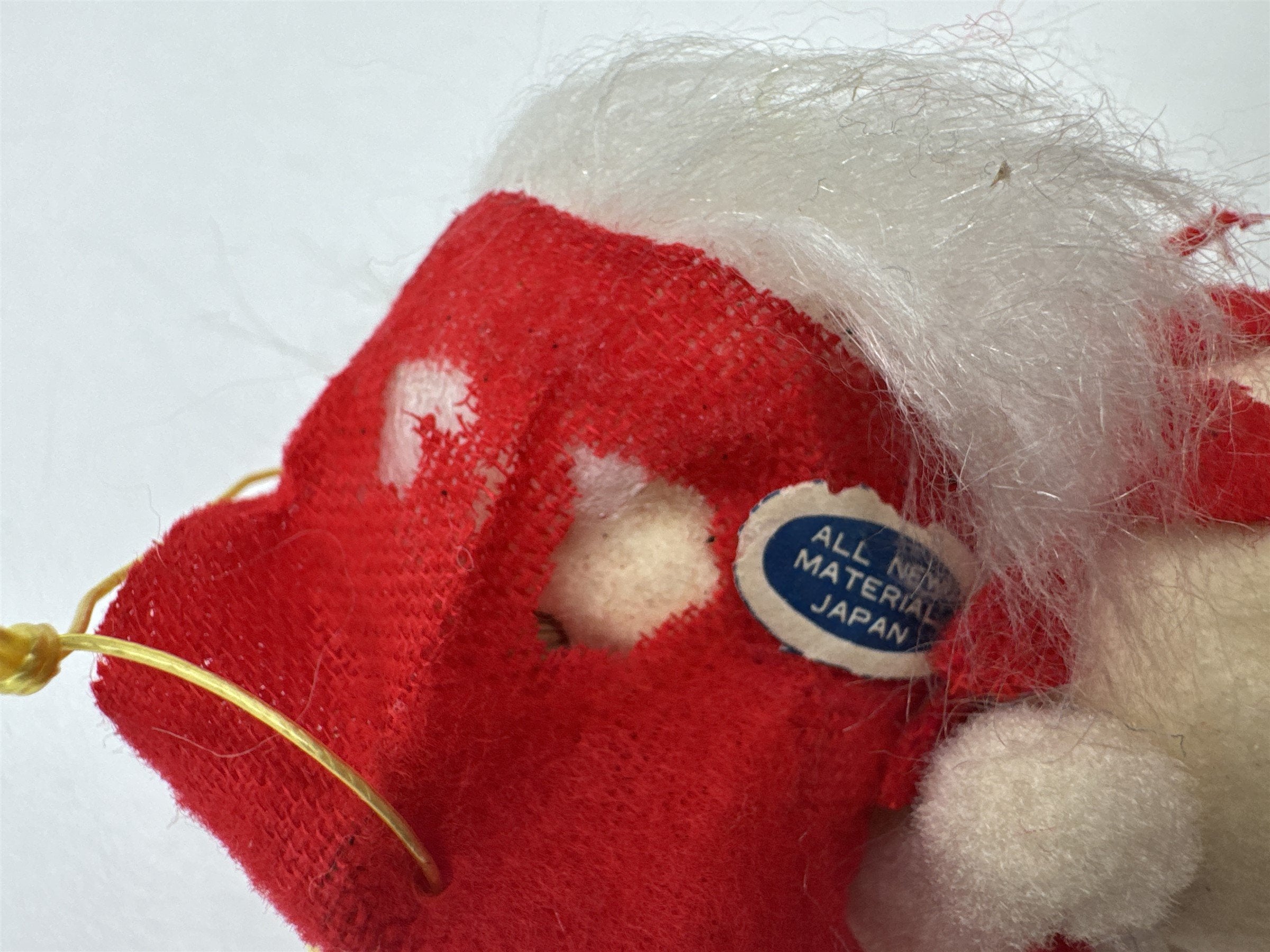 Vintage Holiday Christmas Paper Felt Unique Retro Ornament Fluffy Dog JAPAN