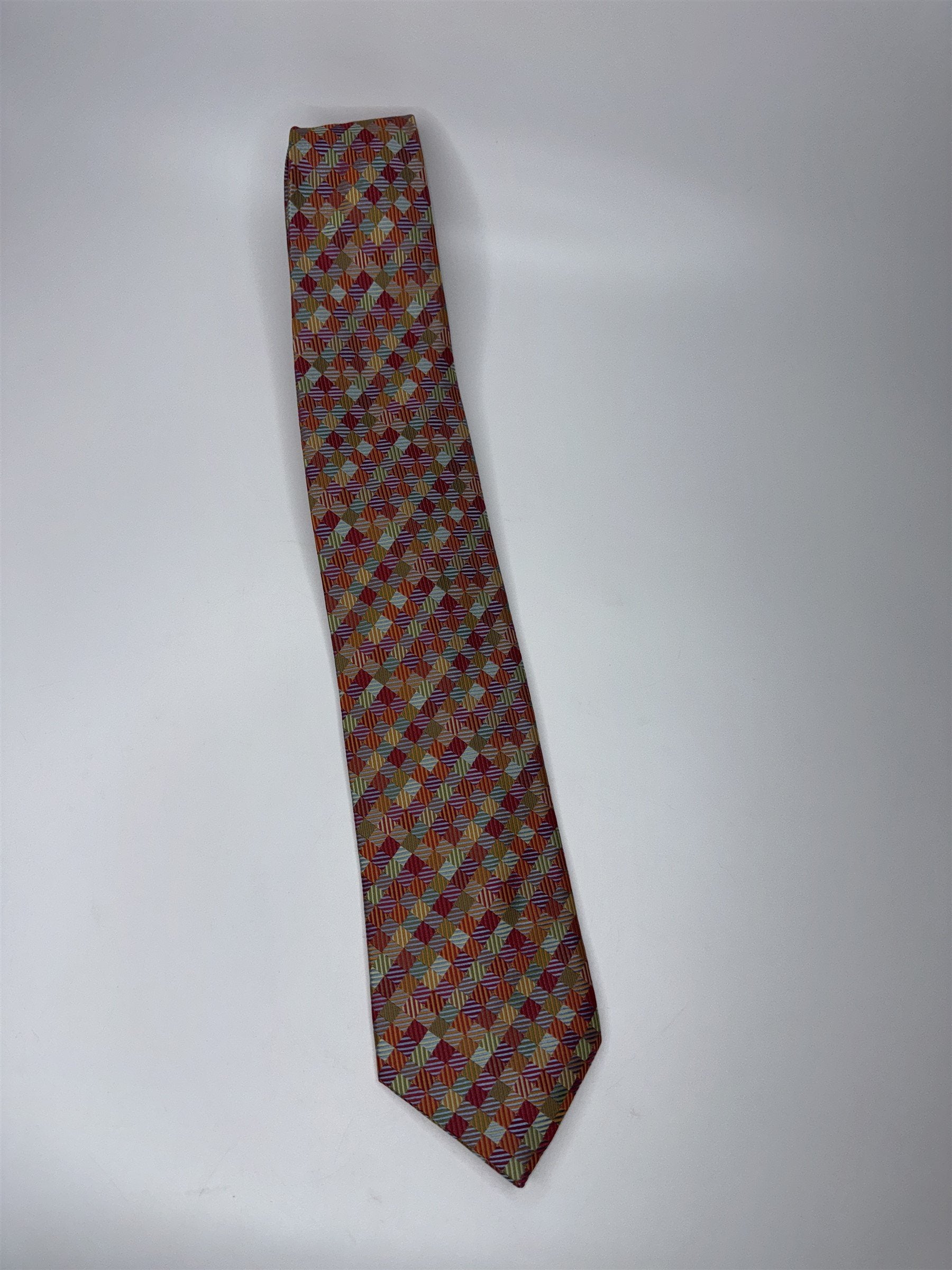 Mens Knightsbridge Tie Multicolored Checkered 100% Polyester Tie