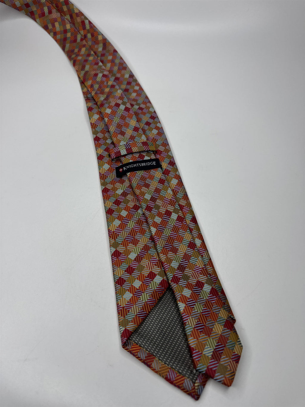 Mens Knightsbridge Tie Multicolored Checkered 100% Polyester Tie
