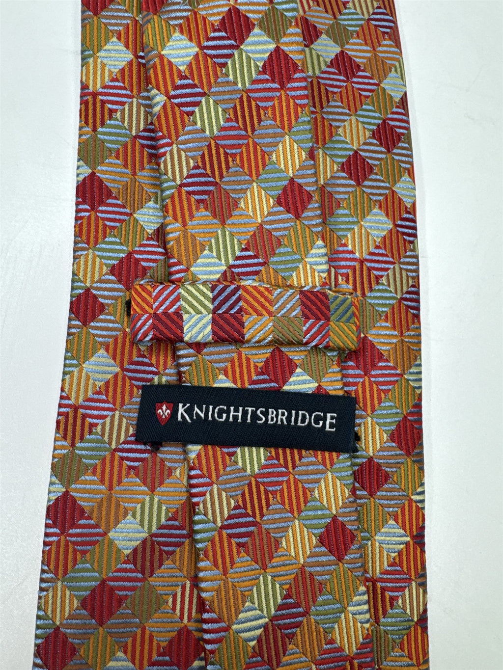 Mens Knightsbridge Tie Multicolored Checkered 100% Polyester Tie