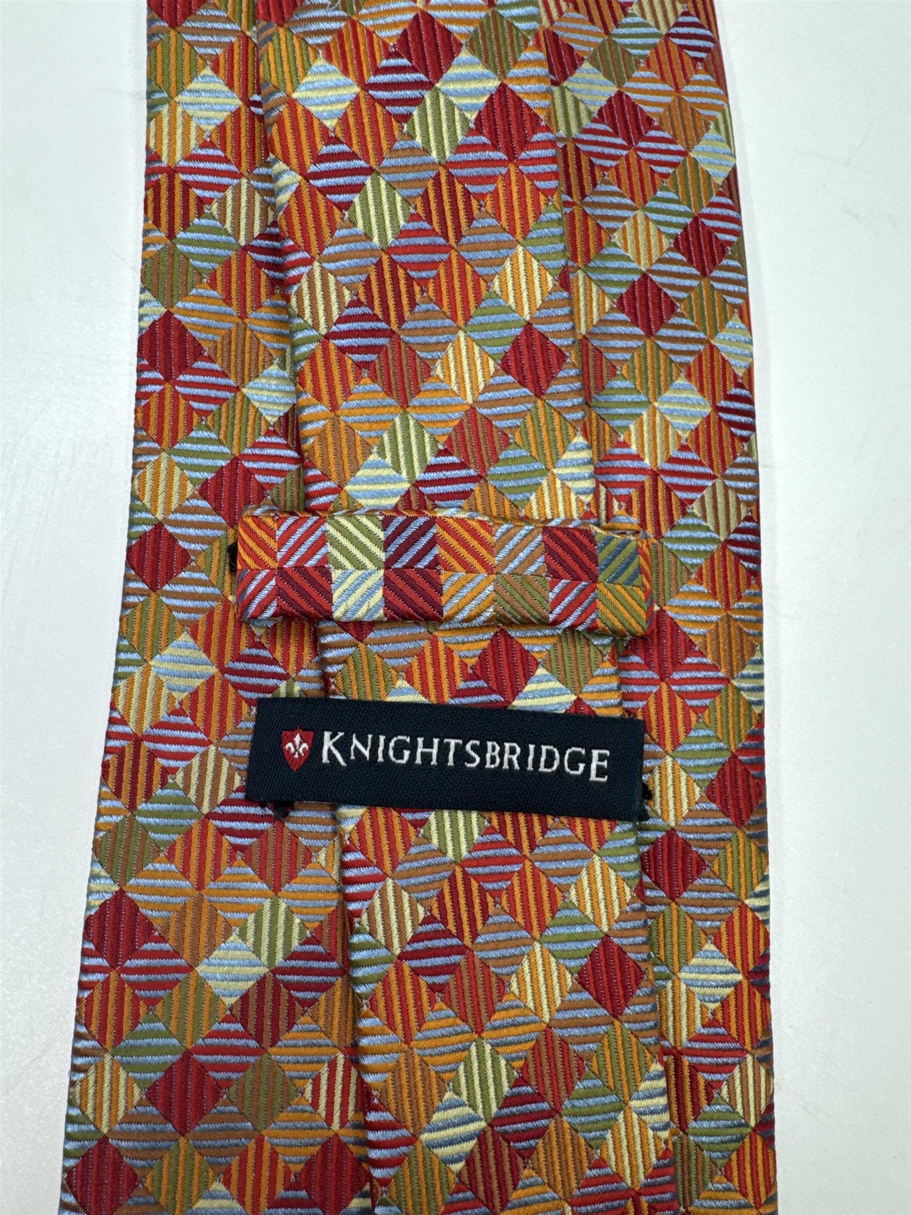 Mens Knightsbridge Tie Multicolored Checkered 100% Polyester Tie