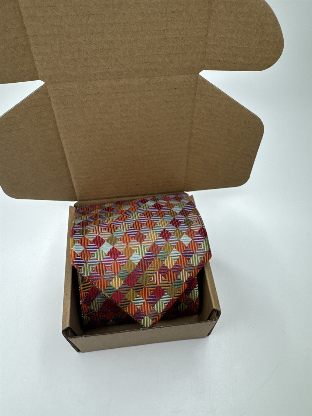 Mens Knightsbridge Tie Multicolored Checkered 100% Polyester Tie