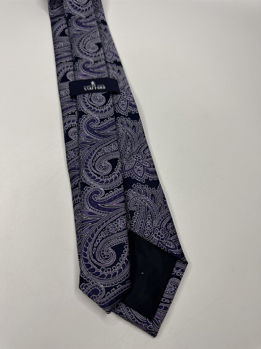 Stafford Tailored Culture Purple Paisley Pattern Mens Neck Tie