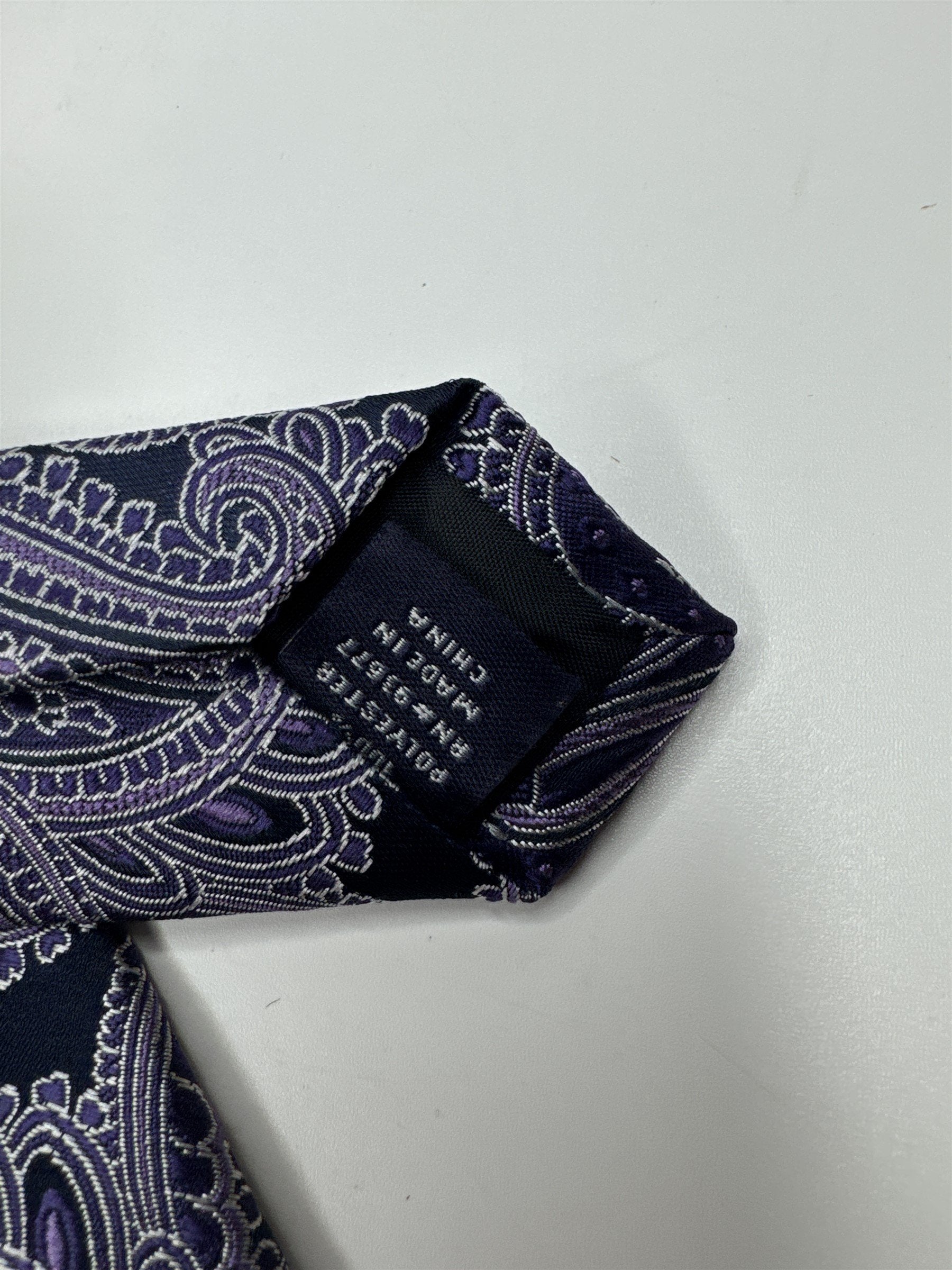Stafford Tailored Culture Purple Paisley Pattern Mens Neck Tie