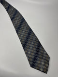 Mens Valerio Garati Pure Silk Mens Neck Tie Blue Beige DNA Strand Type Pattern