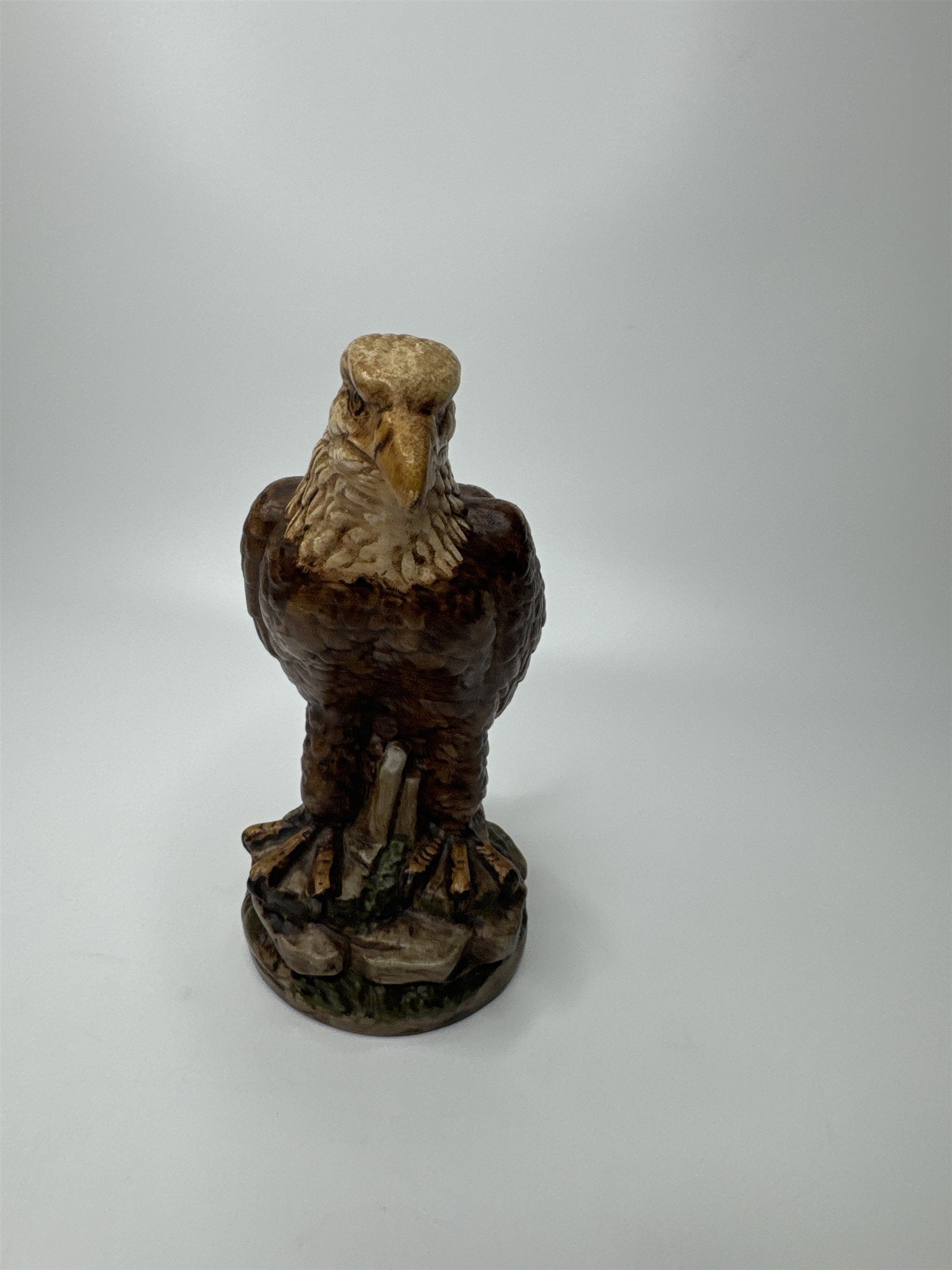 Vintage 7" Tall Ceramic American Bald Eagle In Rocky Environment Statue Figurine