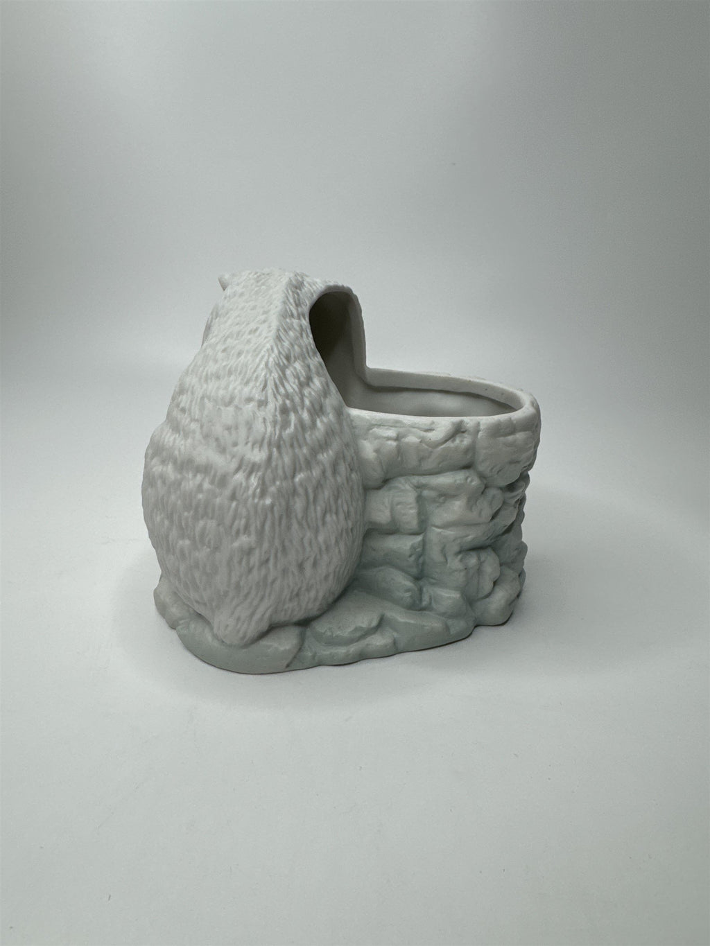 Vintage New Holland Floral Polar Bear Flower Planter Ceramic Figurine Planter