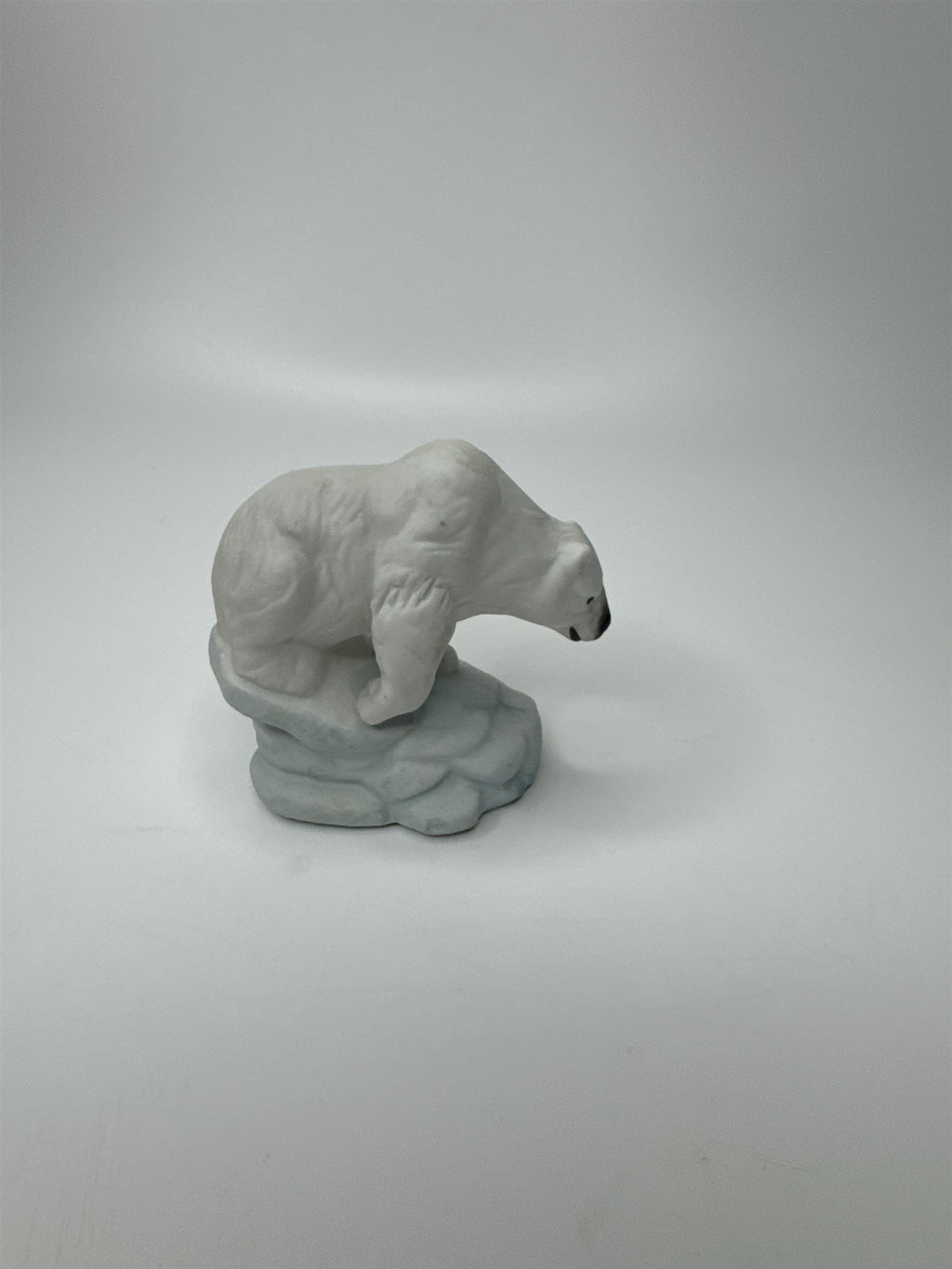 Vintage Polar Bear on Ice Iceberg Snow Scape Miniature 2-1/2" Ceramic Figurine