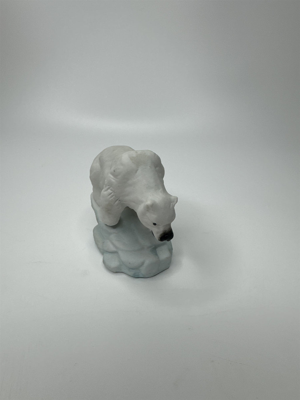 Vintage Polar Bear on Ice Iceberg Snow Scape Miniature 2-1/2" Ceramic Figurine