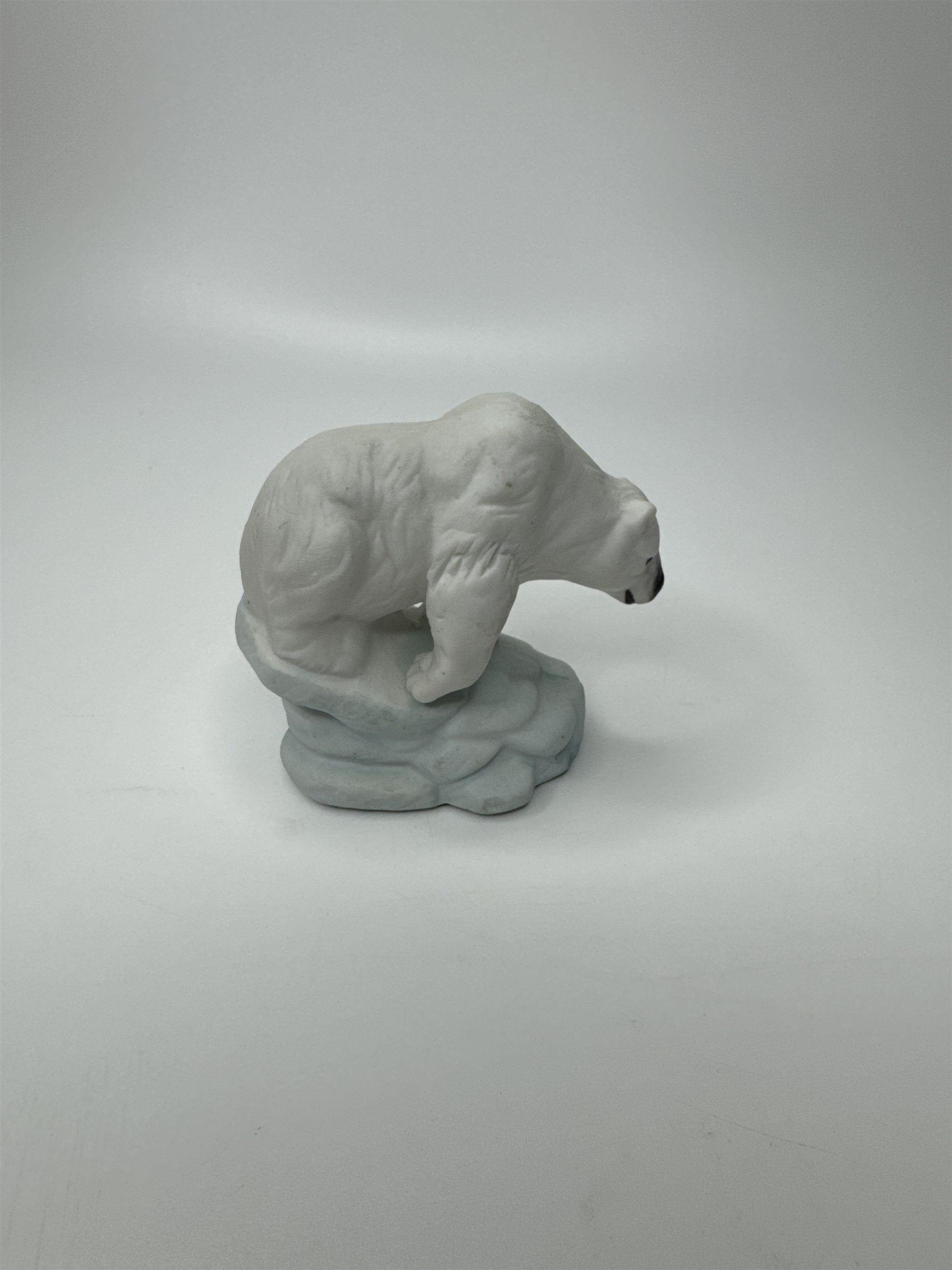 Vintage Polar Bear on Ice Iceberg Snow Scape Miniature 2-1/2" Ceramic Figurine