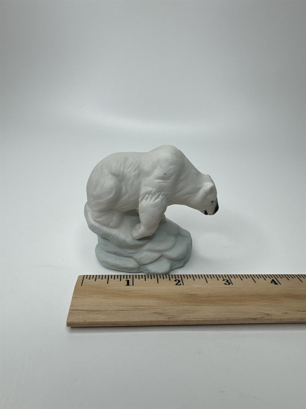 Vintage Polar Bear on Ice Iceberg Snow Scape Miniature 2-1/2" Ceramic Figurine