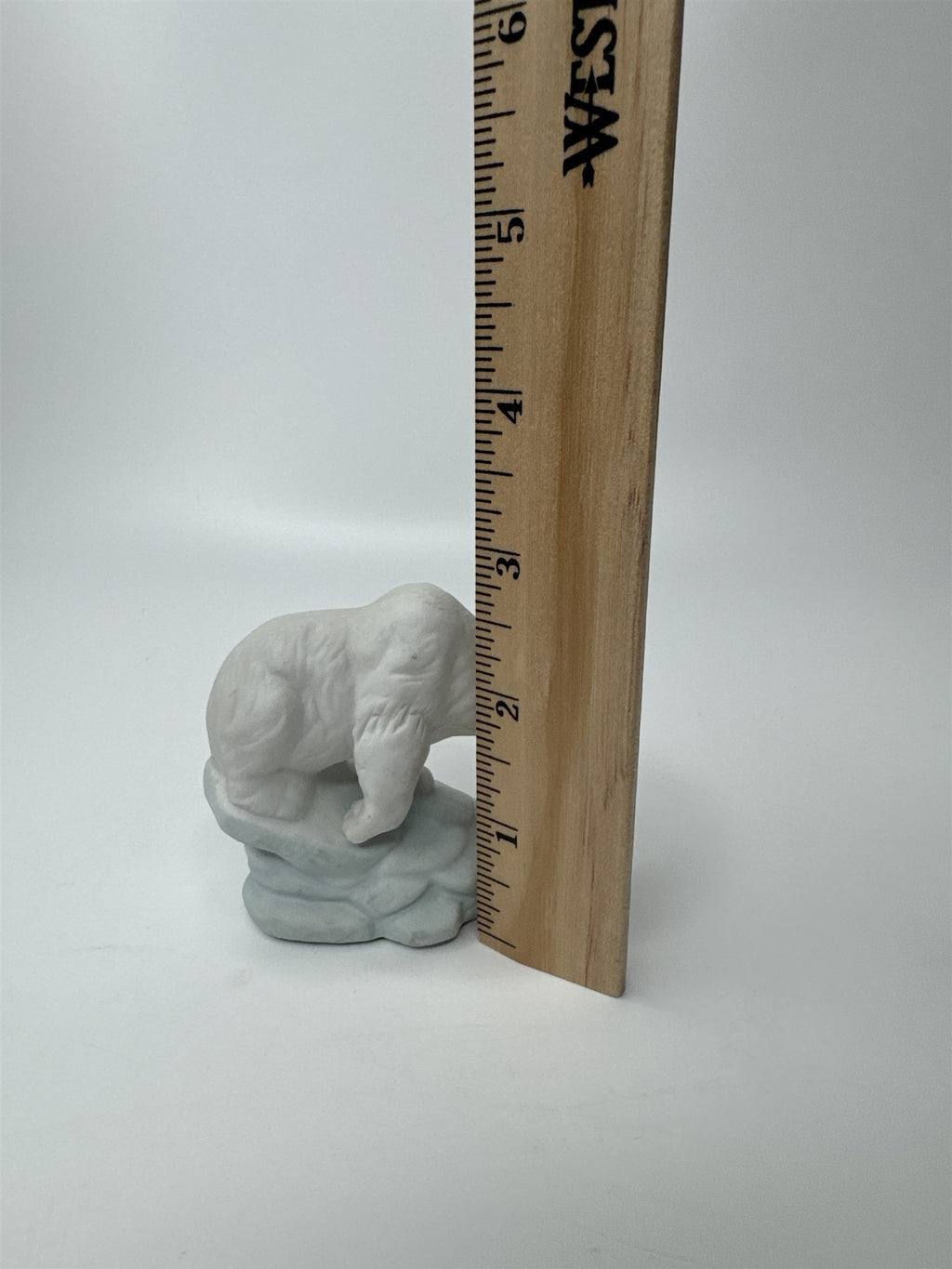 Vintage Polar Bear on Ice Iceberg Snow Scape Miniature 2-1/2" Ceramic Figurine