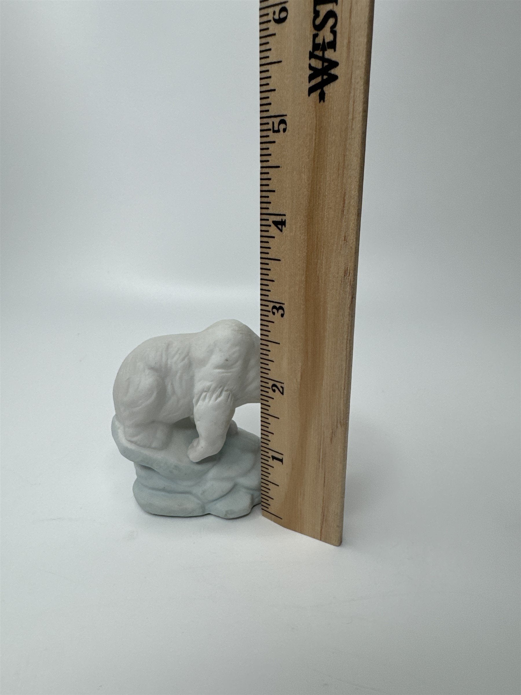 Vintage Polar Bear on Ice Iceberg Snow Scape Miniature 2-1/2" Ceramic Figurine