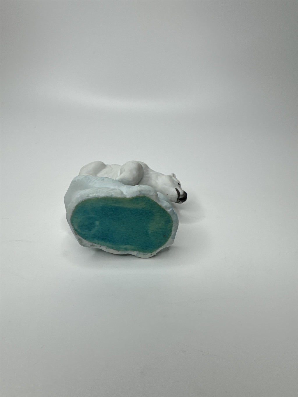 Vintage Polar Bear on Ice Iceberg Snow Scape Miniature 2-1/2" Ceramic Figurine