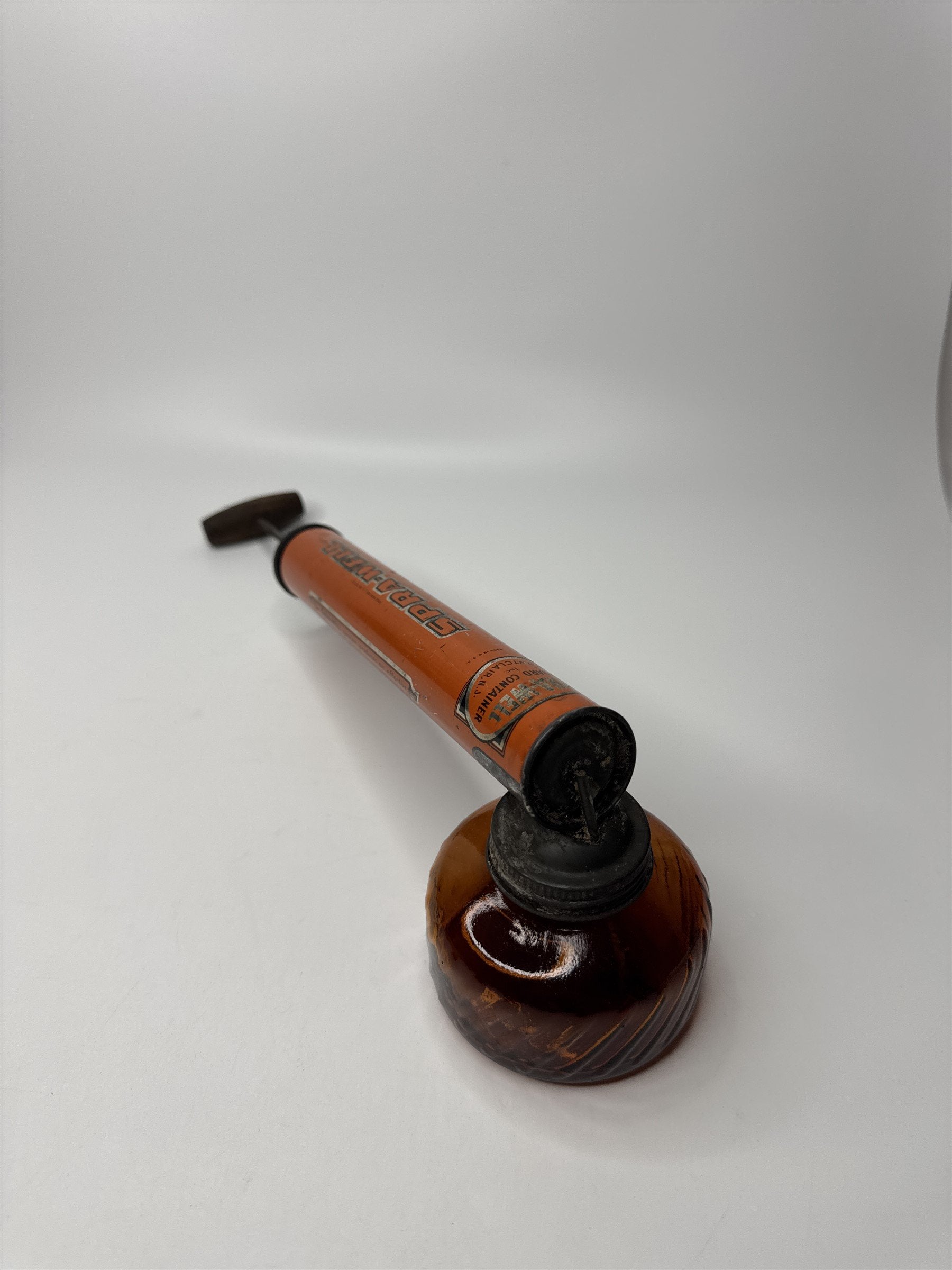 Vintage Spra-Well Standard Container Montclair 1950s Garden Sprayer Amber Glass