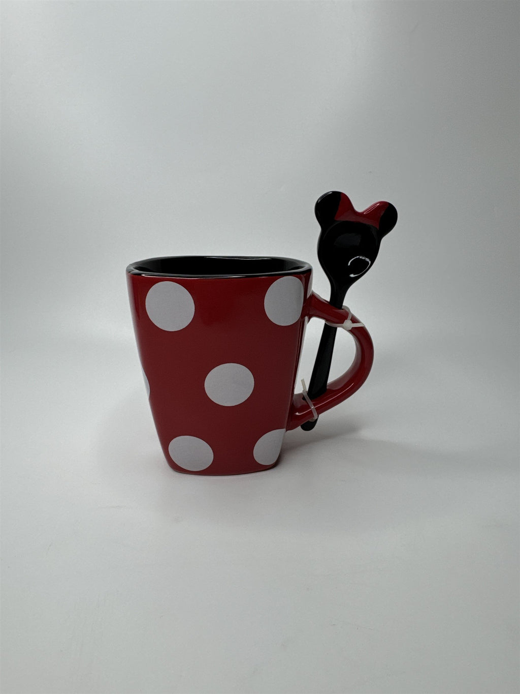 Jerry Leigh Disney Minnie Mouse Coffee Mug With Spoon Ceramic Red Polka Dot Mug