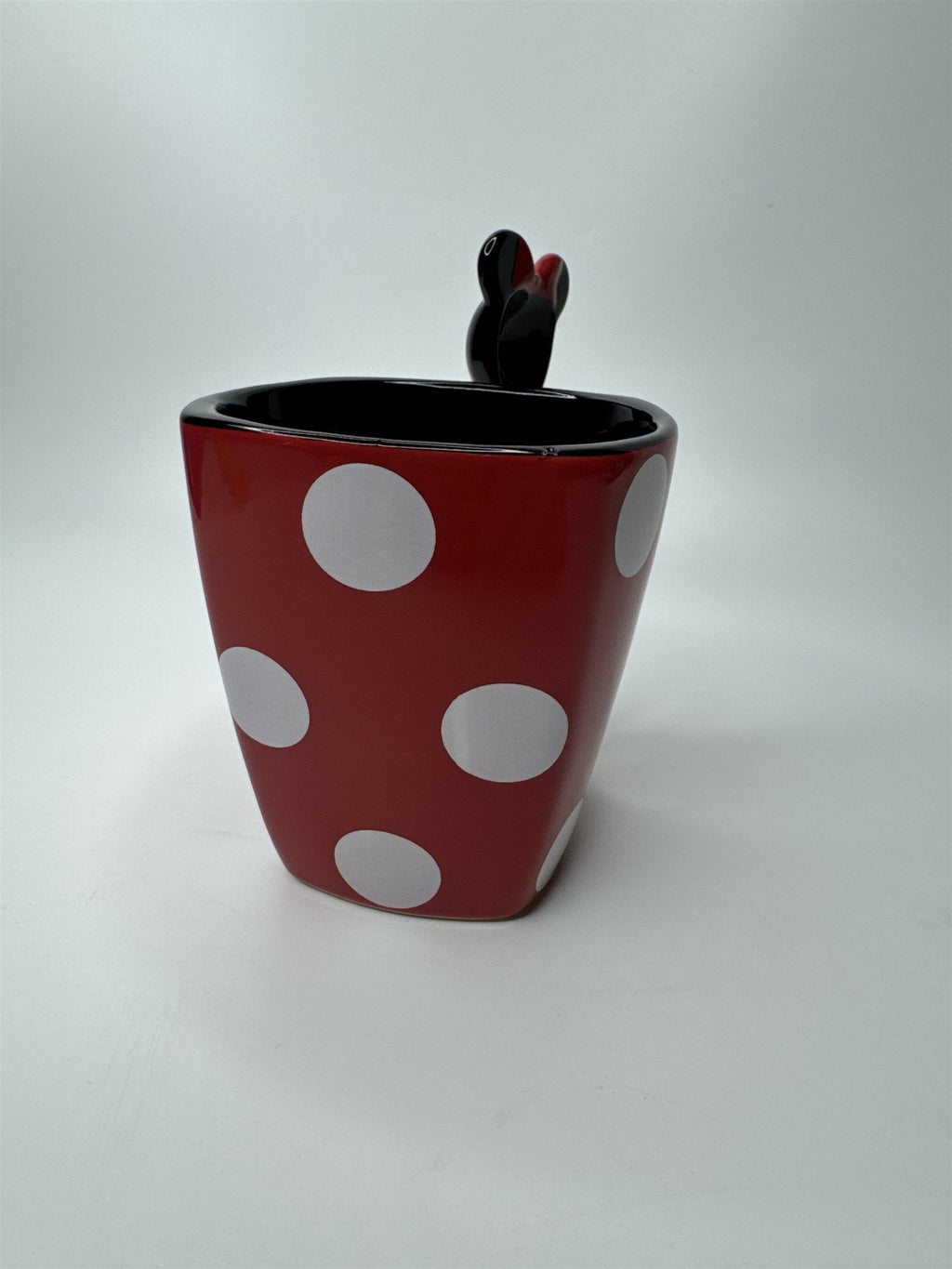 Jerry Leigh Disney Minnie Mouse Coffee Mug With Spoon Ceramic Red Polka Dot Mug