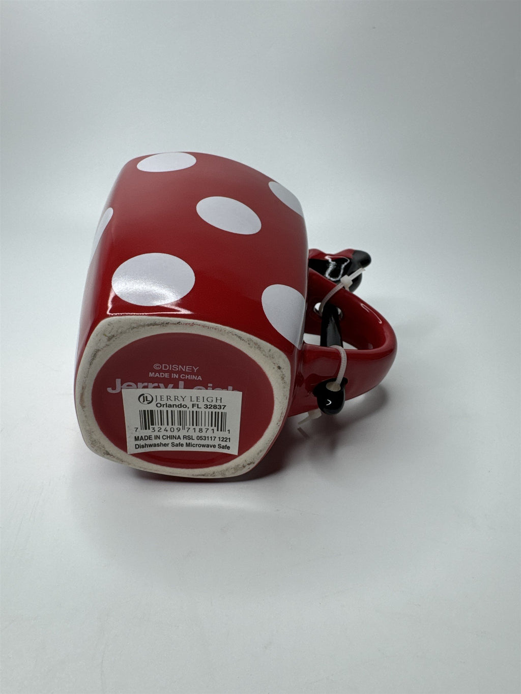 Jerry Leigh Disney Minnie Mouse Coffee Mug With Spoon Ceramic Red Polka Dot Mug