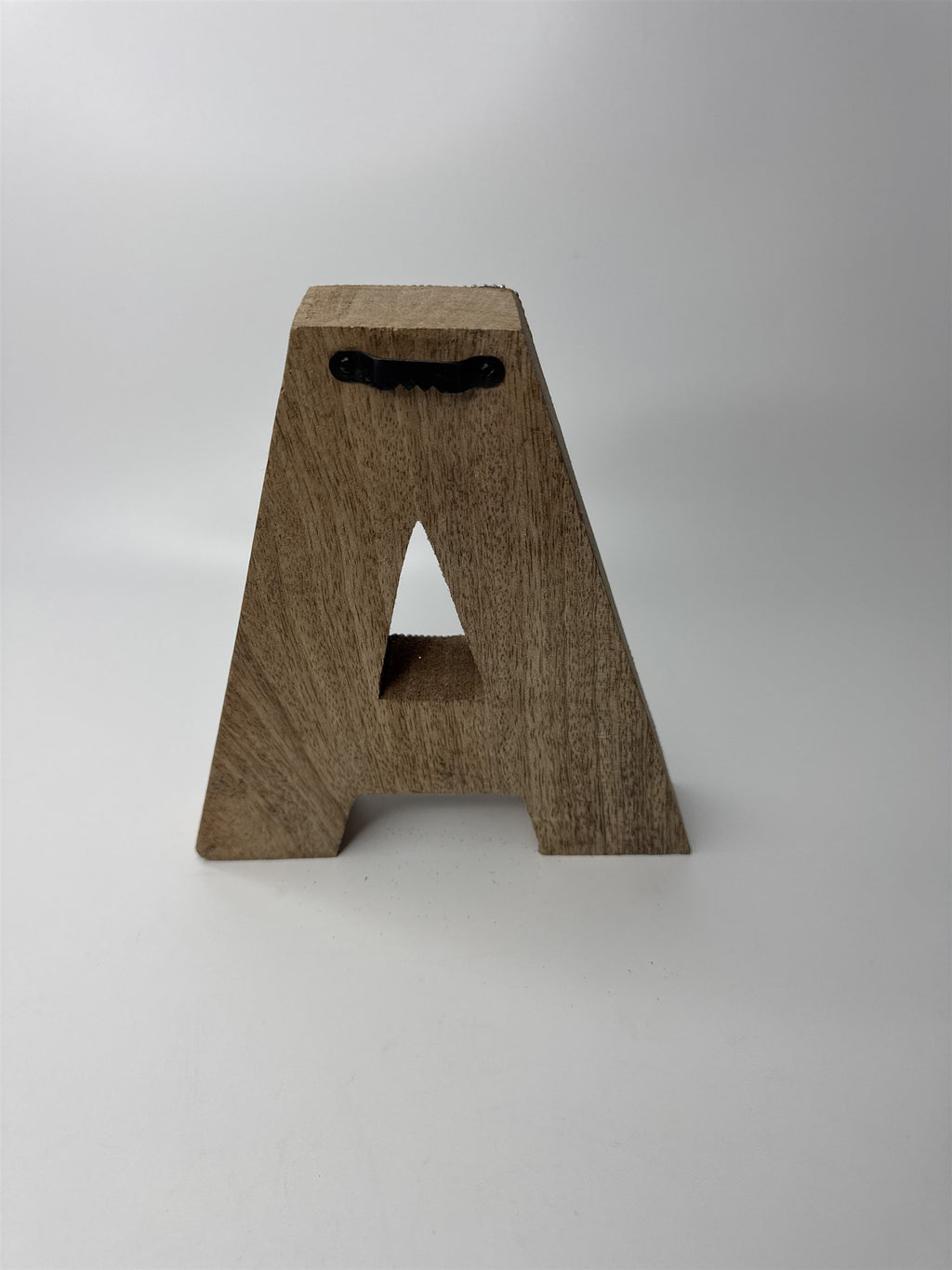Wooden Hanging Wall Decor Letter "A" Initial Grey Sparkling Metallic Beads