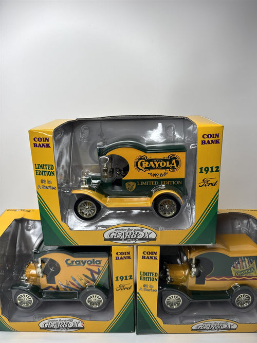 Gearbox Crayola 1912 Ford Bank #1 #2 #3 Complete Limited Edition Set of 3 NIB