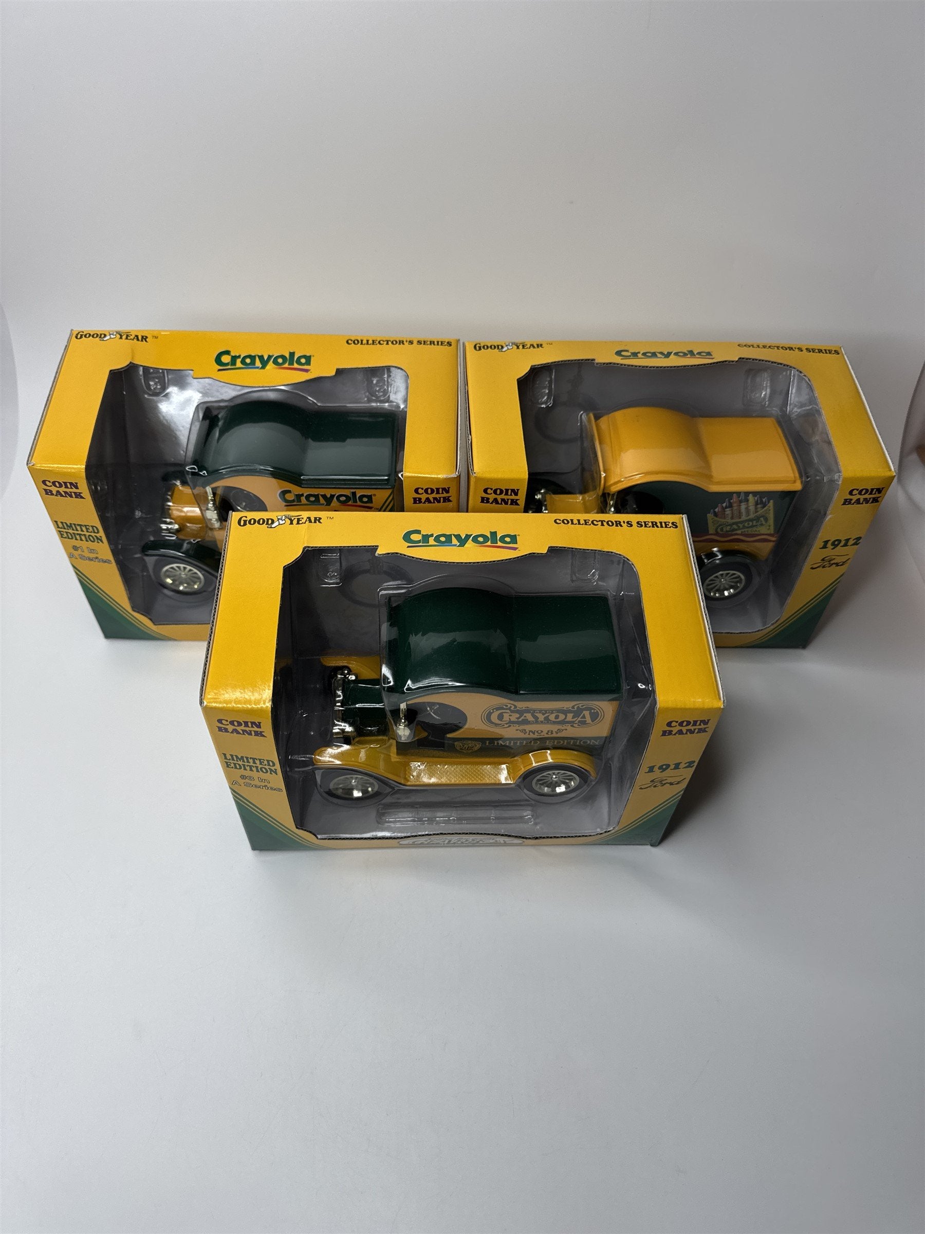 Gearbox Crayola 1912 Ford Bank #1 #2 #3 Complete Limited Edition Set of 3 NIB