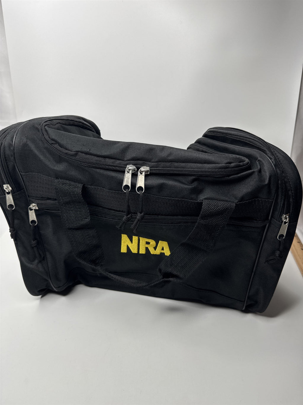 Black With Yellow Logo NRA Duffle Bag Ammo Bag /w Strap and Handle
