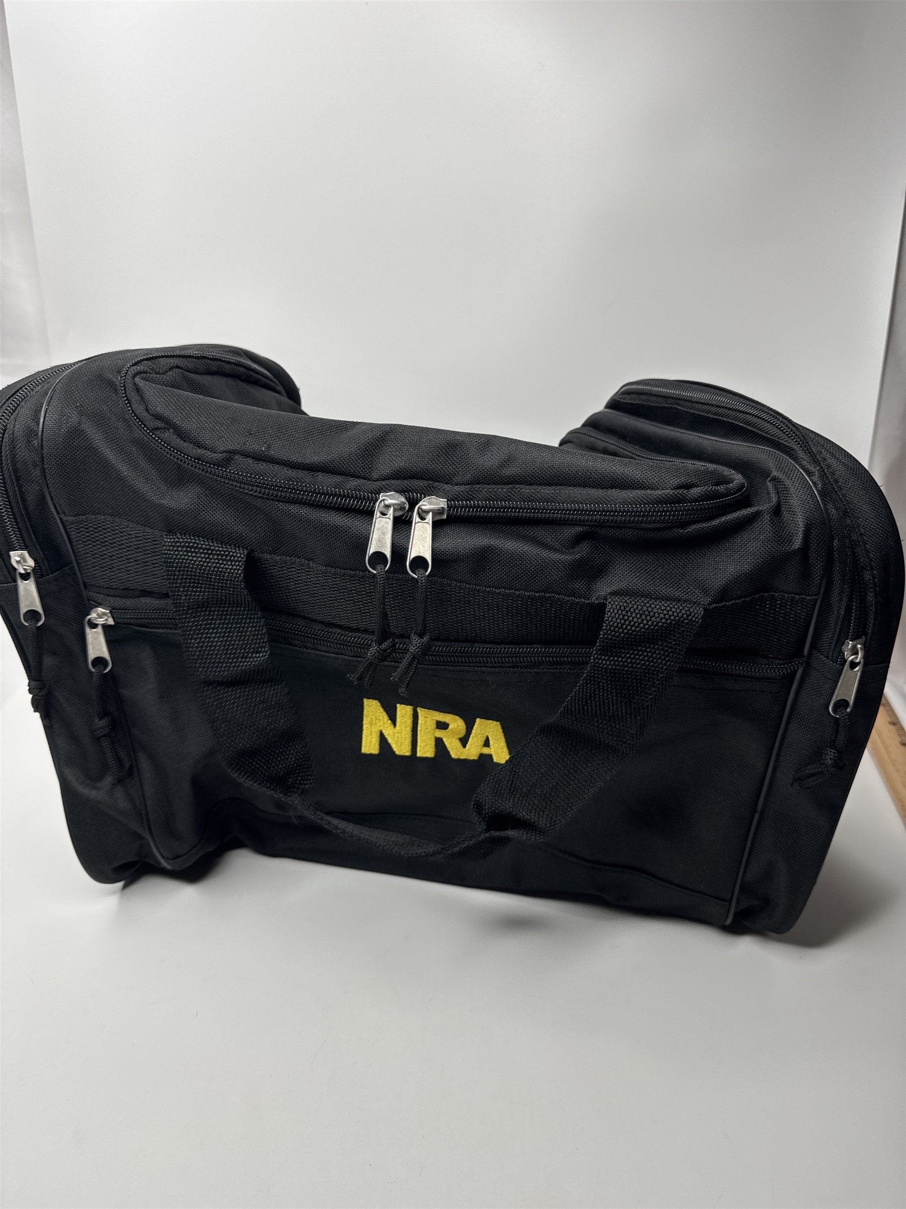 Black With Yellow Logo NRA Duffle Bag Ammo Bag /w Strap and Handle