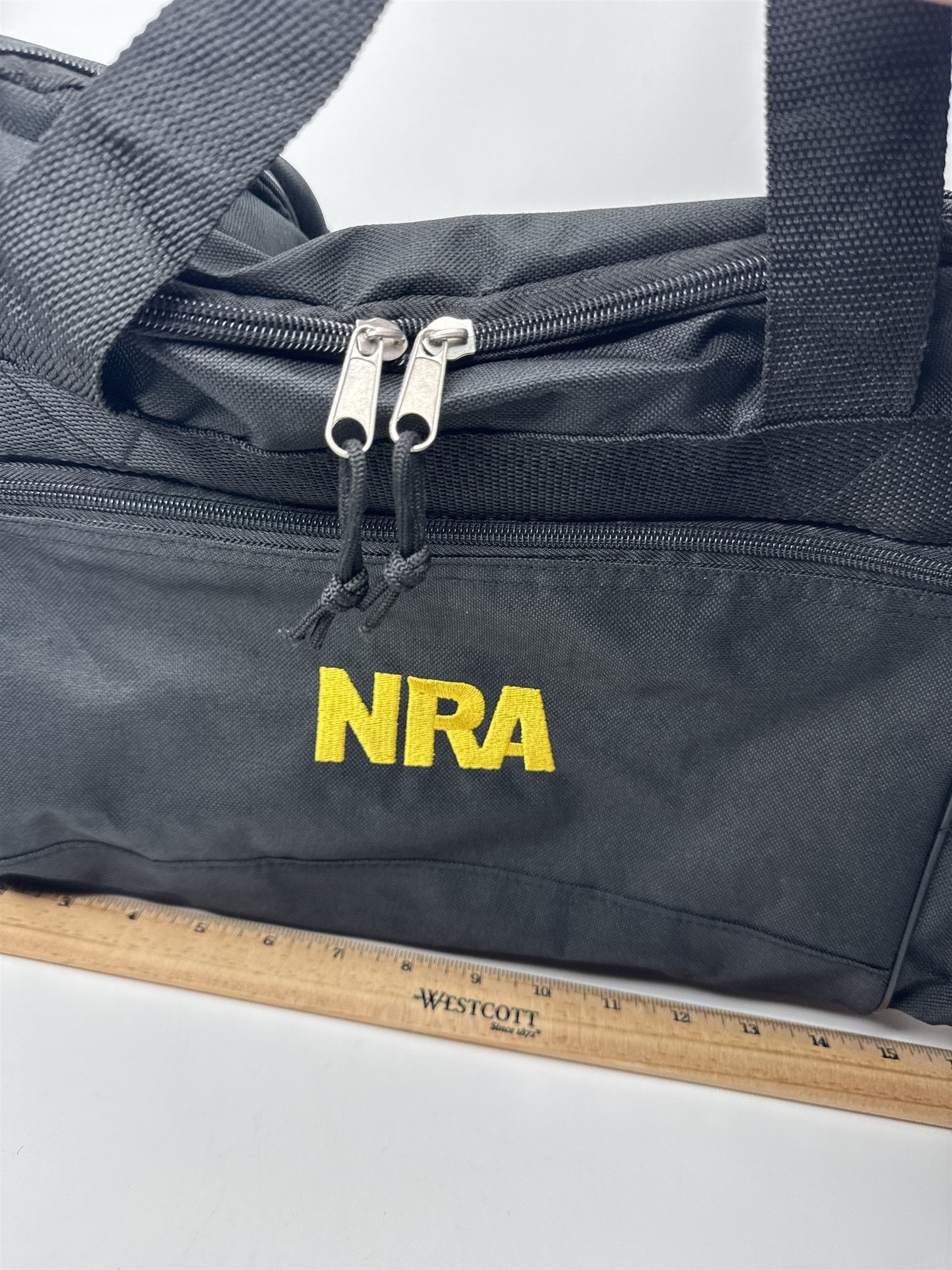 Black With Yellow Logo NRA Duffle Bag Ammo Bag /w Strap and Handle