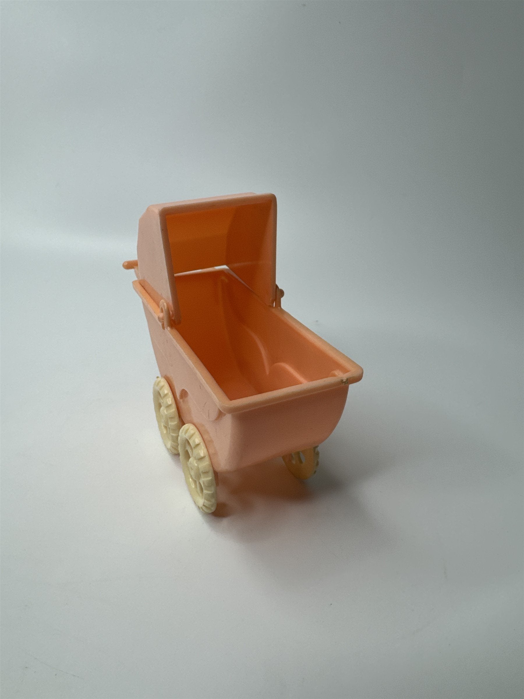 Vintage Doll House Renewal Baby Carriage Plastic 1950s 60s Pink USA DB Wannatoy