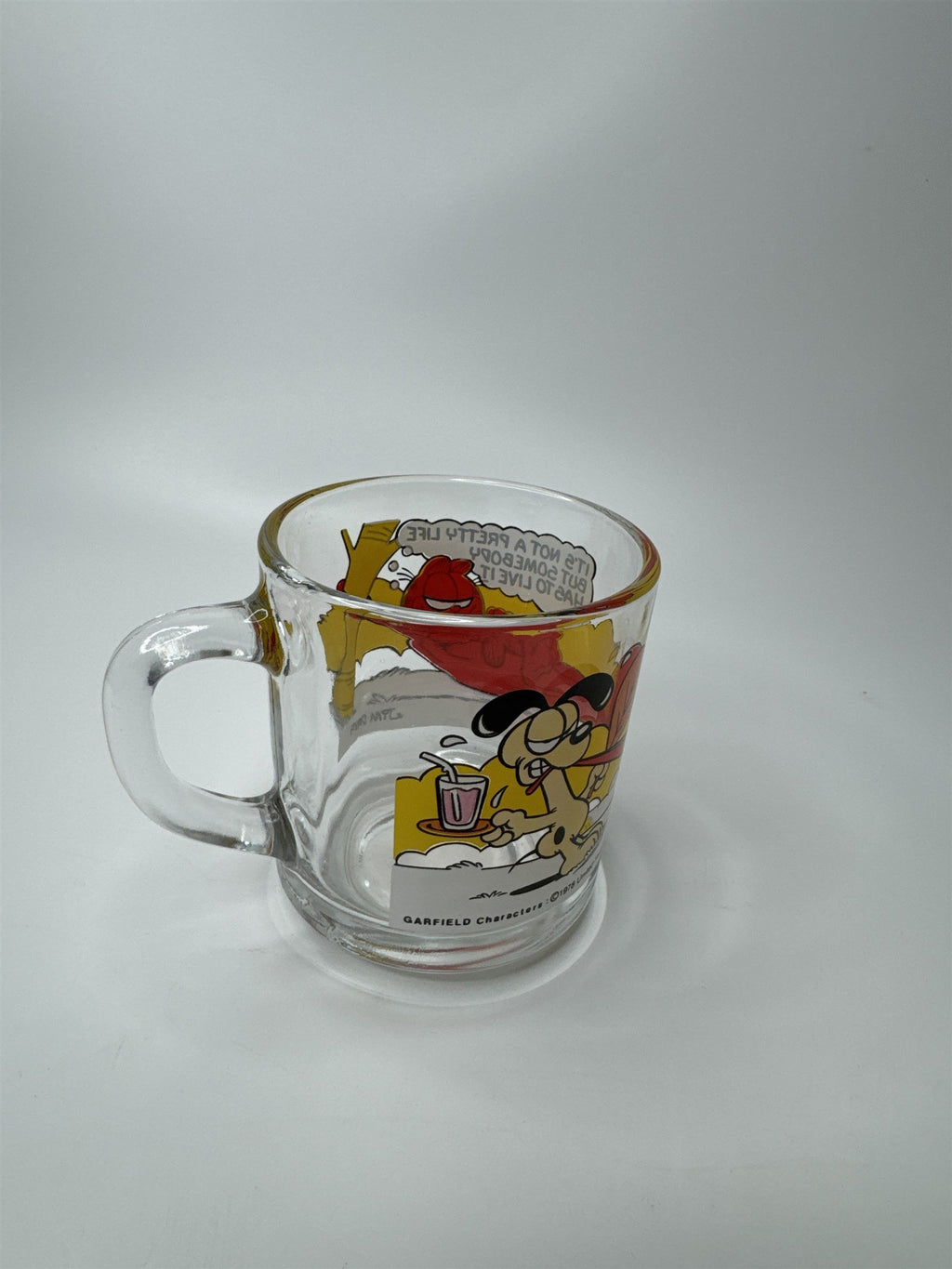 Garfield McDonald's Glass Mug "It's not a pretty life but somebody has to live"