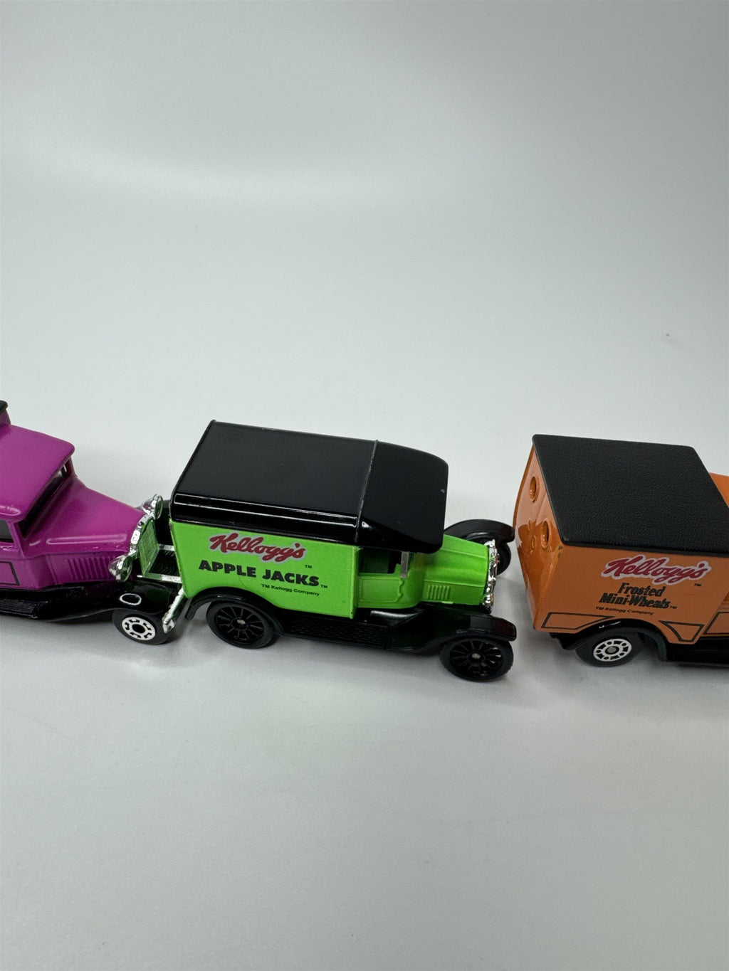 Set of 4 Vintage Kellogg's Cereal Delivery Trucks 1979 Matchbox Model T Cars