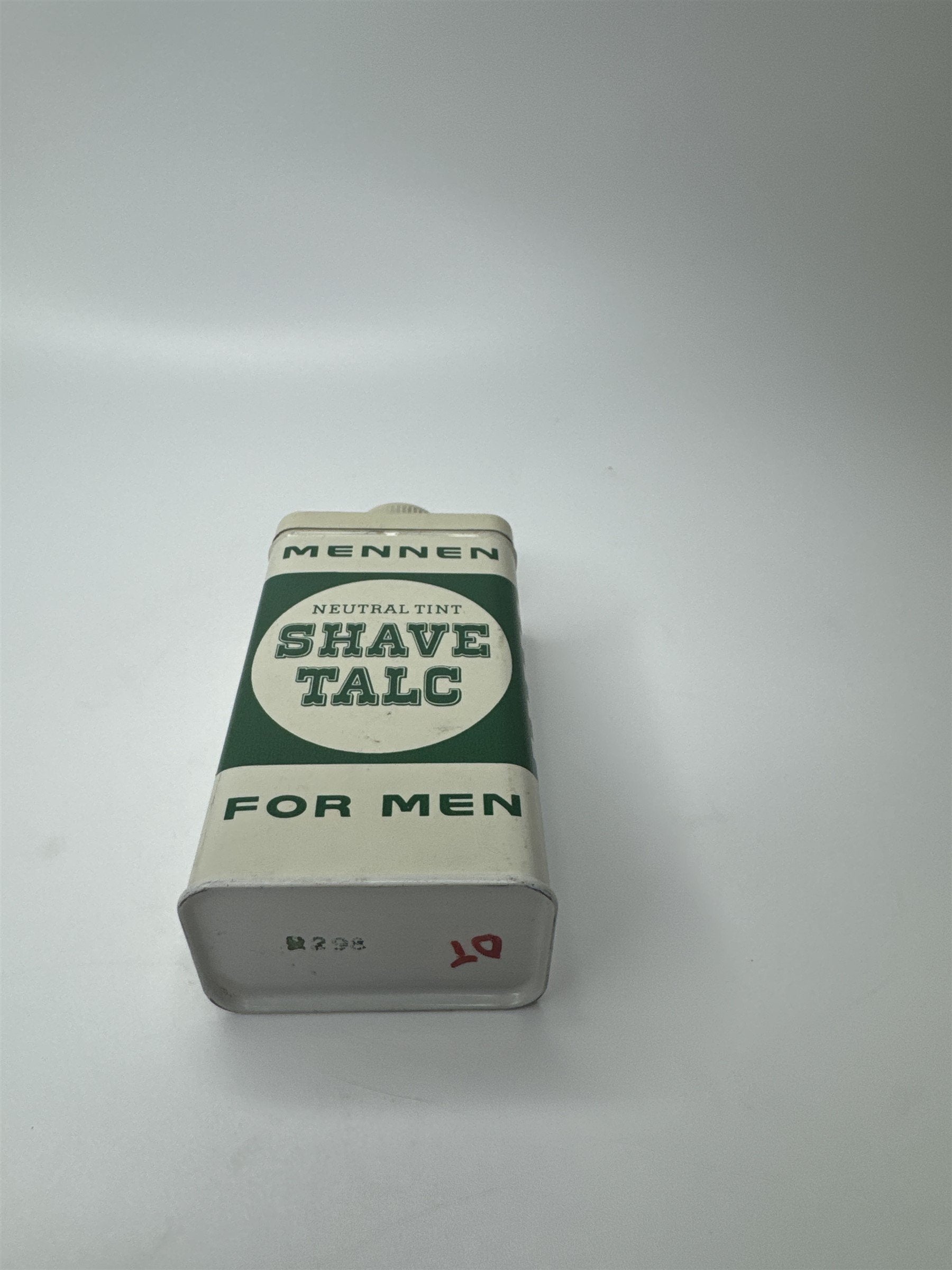 Vintage Mennen Shave Talc for Men Neutral Tint 4oz Tin USA *SEEMS FULL*