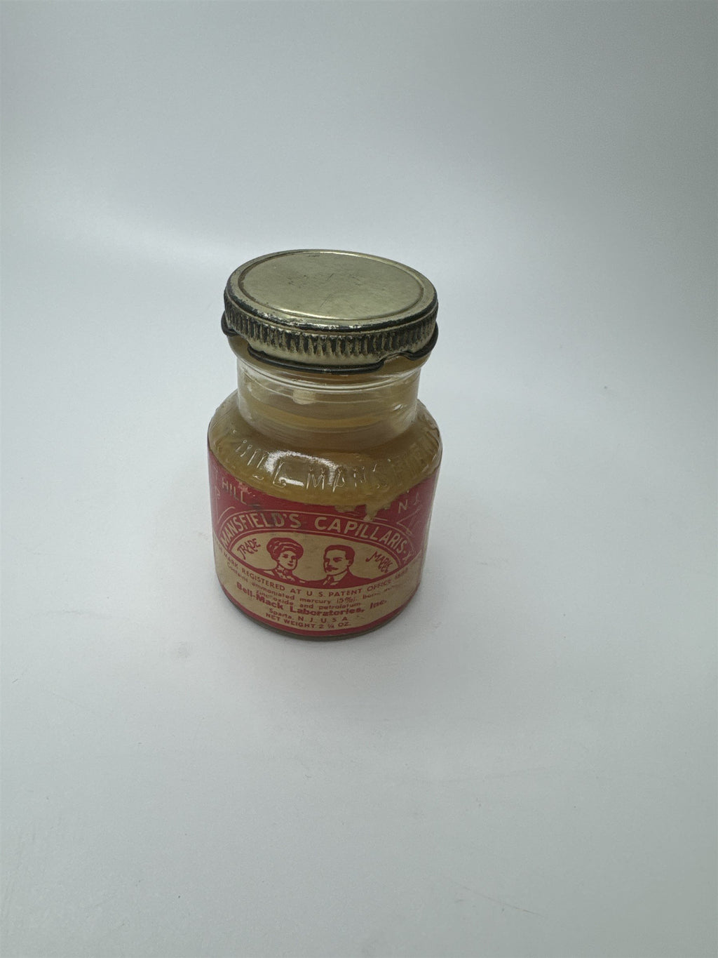 T. Hill NJ Mansfield's Capillaris-X Bell-Mack Laboratories Skincare Empty Jar