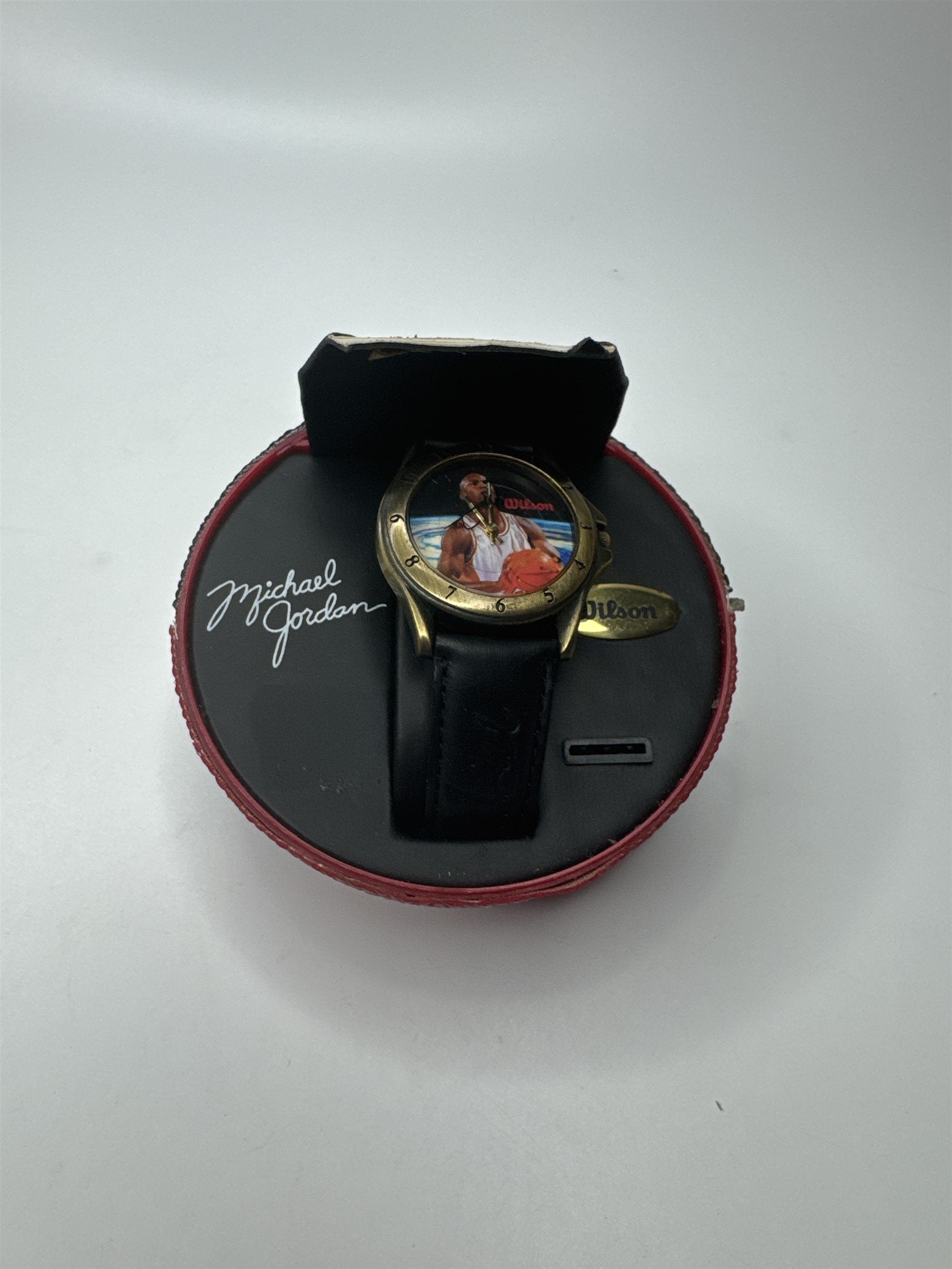 Vintage 1997 Wilson Avon Michael Jordan Watch #23 in Half of Case (Case Broken)