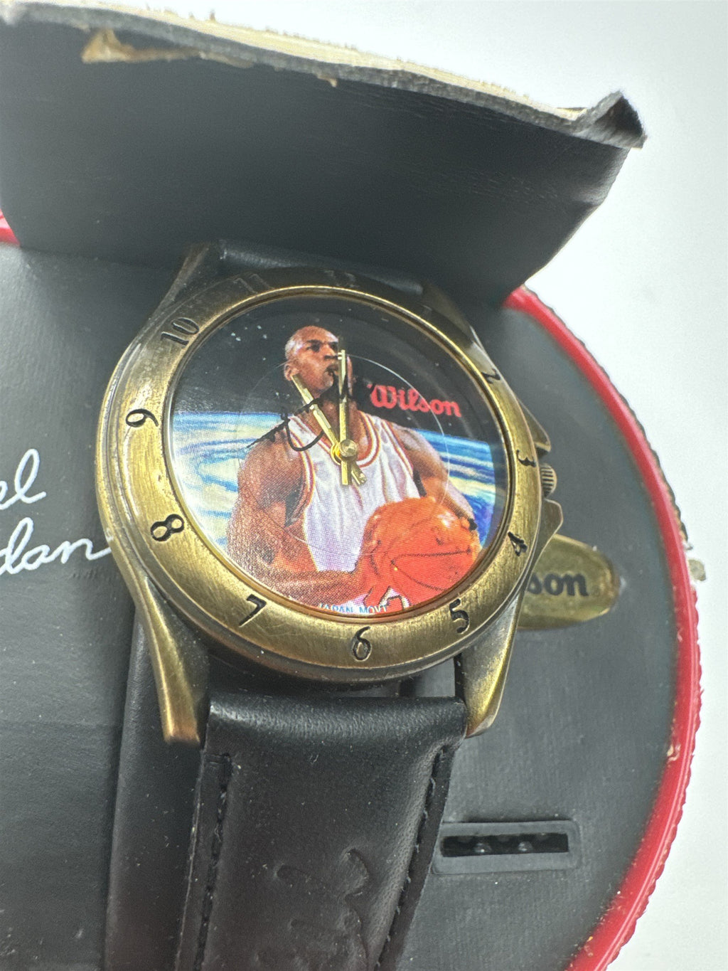 Vintage 1997 Wilson Avon Michael Jordan Watch #23 in Half of Case (Case Broken)