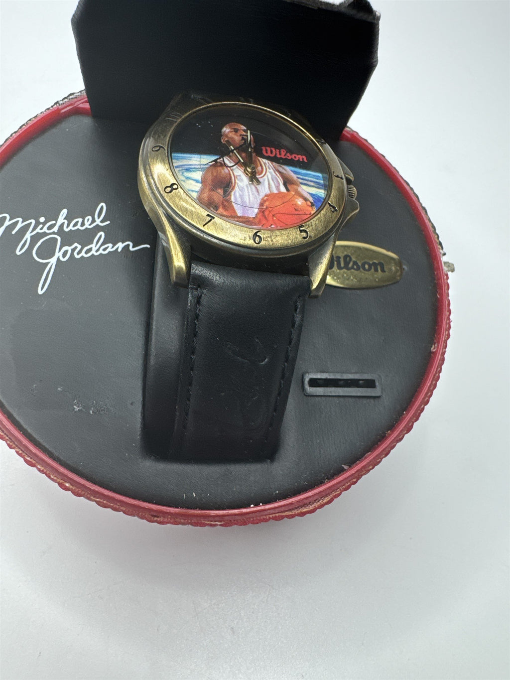 Vintage 1997 Wilson Avon Michael Jordan Watch #23 in Half of Case (Case Broken)