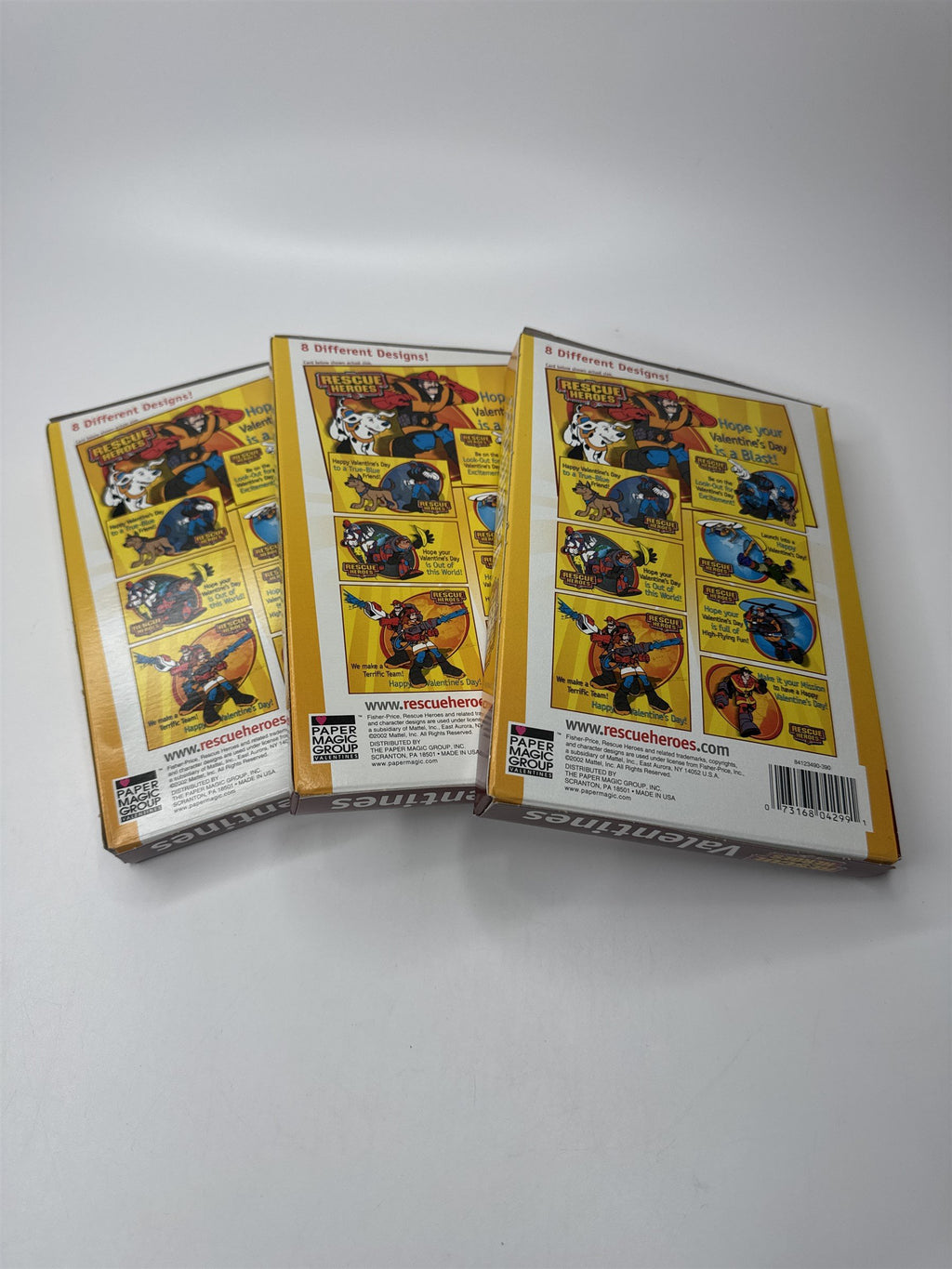 3 Boxes of 2002 Mattel Fisher-Price Rescue Heroes 32 Valentines Cards /w Seals